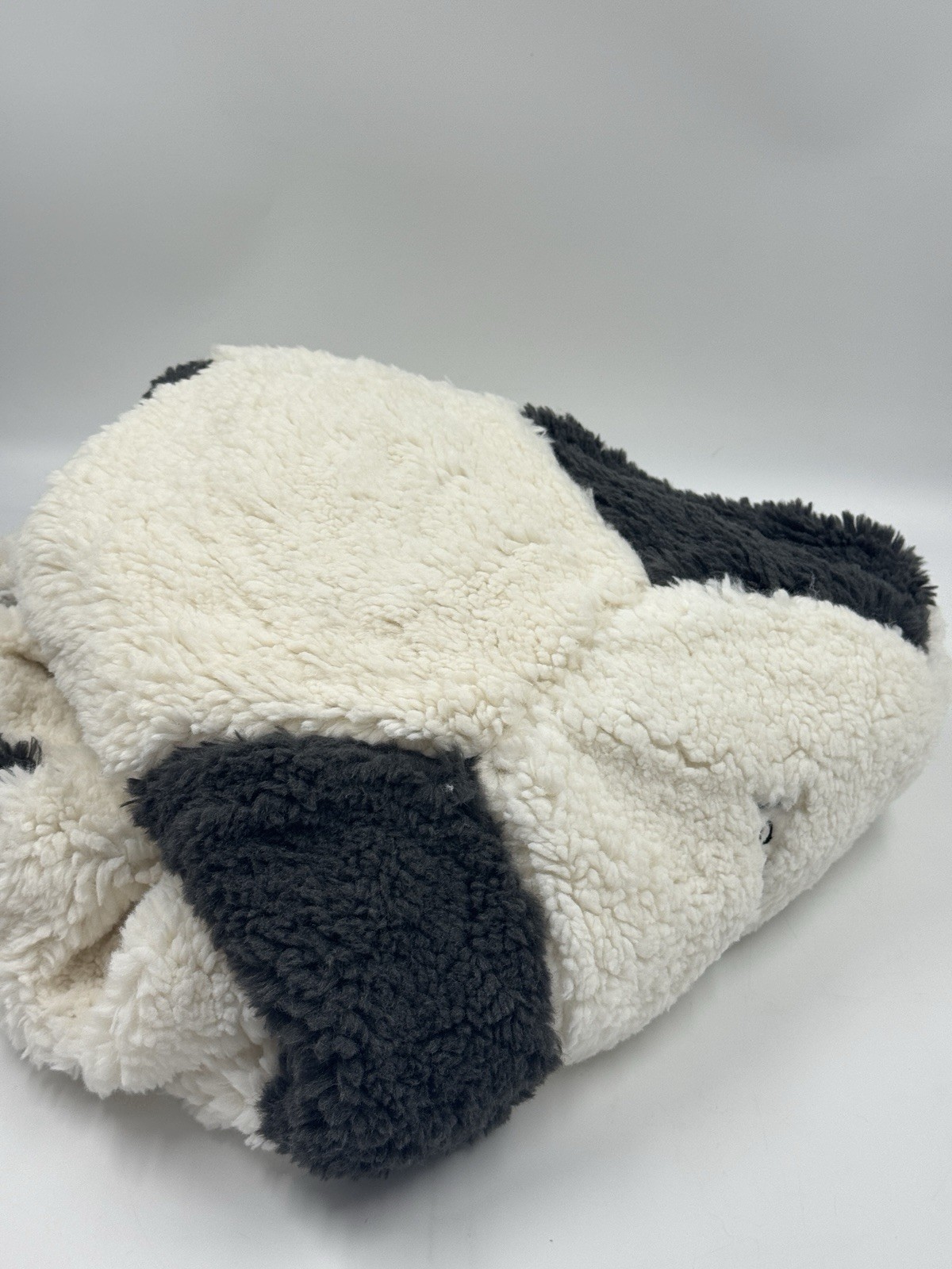 New Pottery Barn KIDS Sherpa Soccer Ball Anywhere Beanbag Slipcover Mono “Issac”