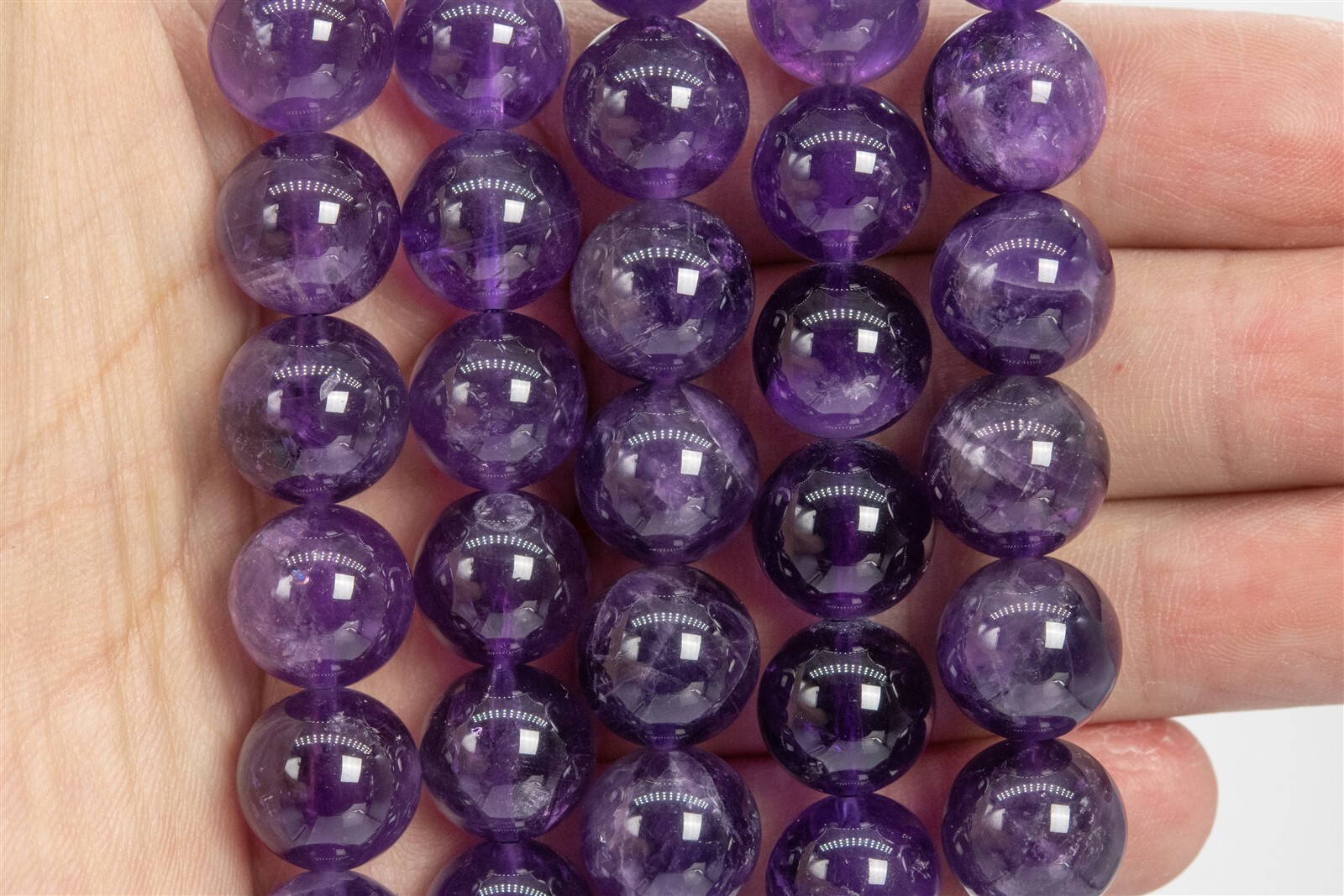 Natural Purple Amethyst Grade AAA Round Gemstone Loose Bead 4/6-7/8/9-10/11-12MM