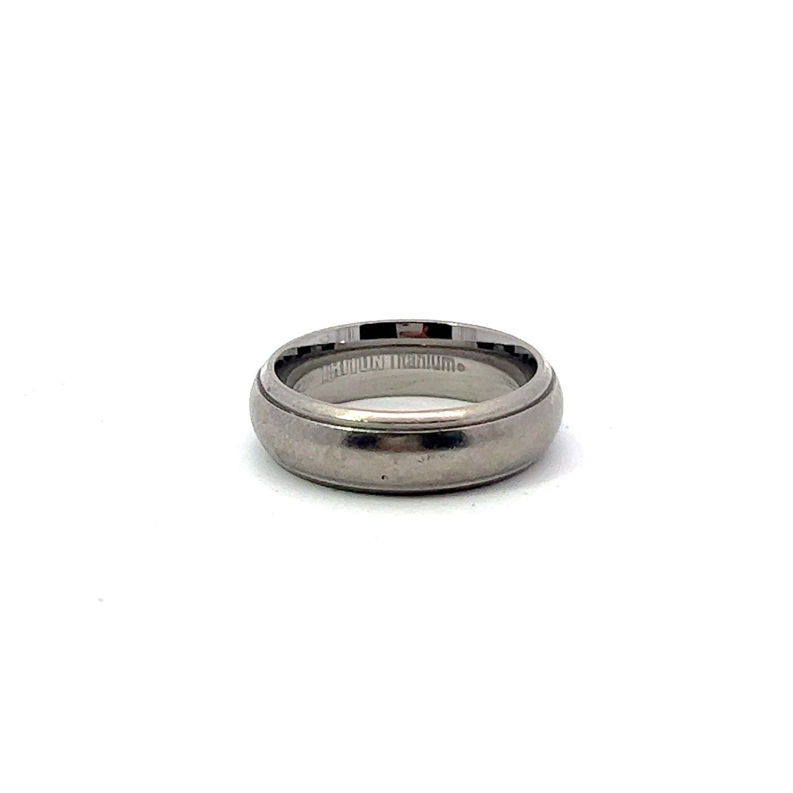 Triton Titanium Domed w/ Satin Center Polished Beveled Step Edge 6mm Band Ring
