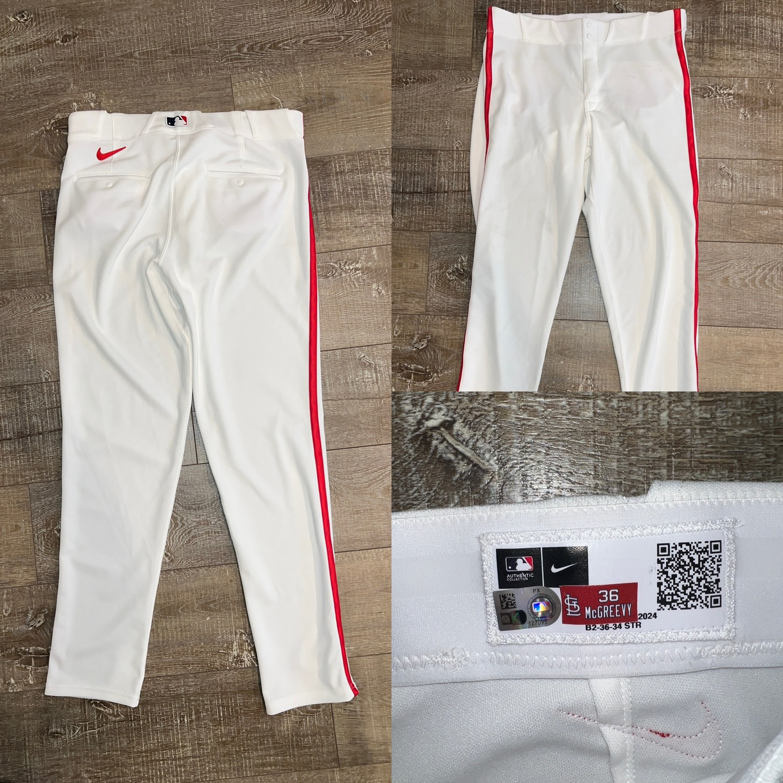 Michael McGreevy St. Louis Cardinals Game Used/Issued City Connect ‘24 Pants MLB