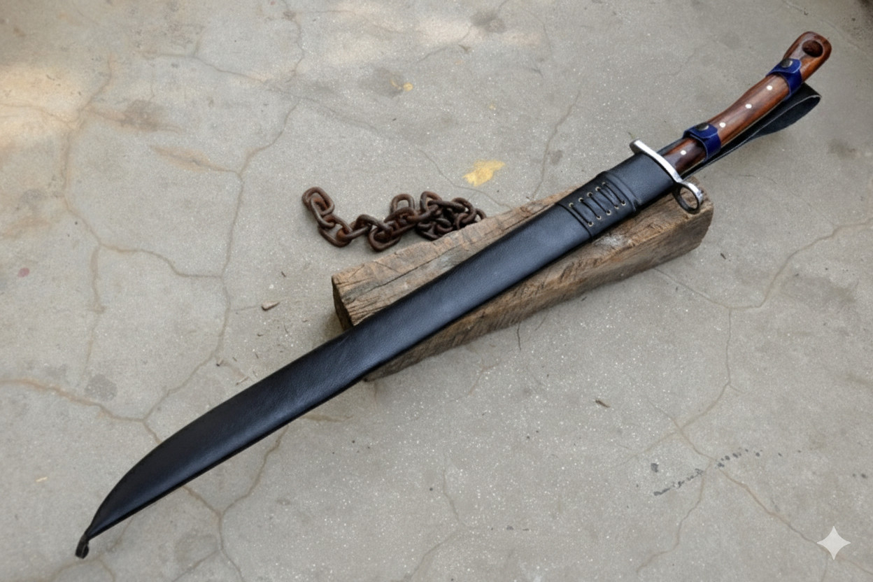 Renaissance Grosse Messer Sword Medieval Single Edge Blade with Leather Sheath