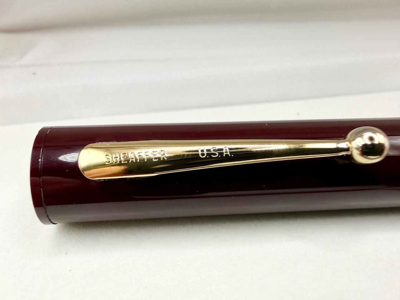 SHEAFFER MODERN LIFETIME BURGUNDY FOUNTAIN PEN M 14K NIB