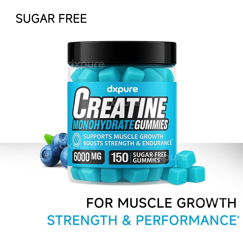 Creatine Monohydrate Gummies - 150 Gummies - 6000mg - Muscle Strength and Energy