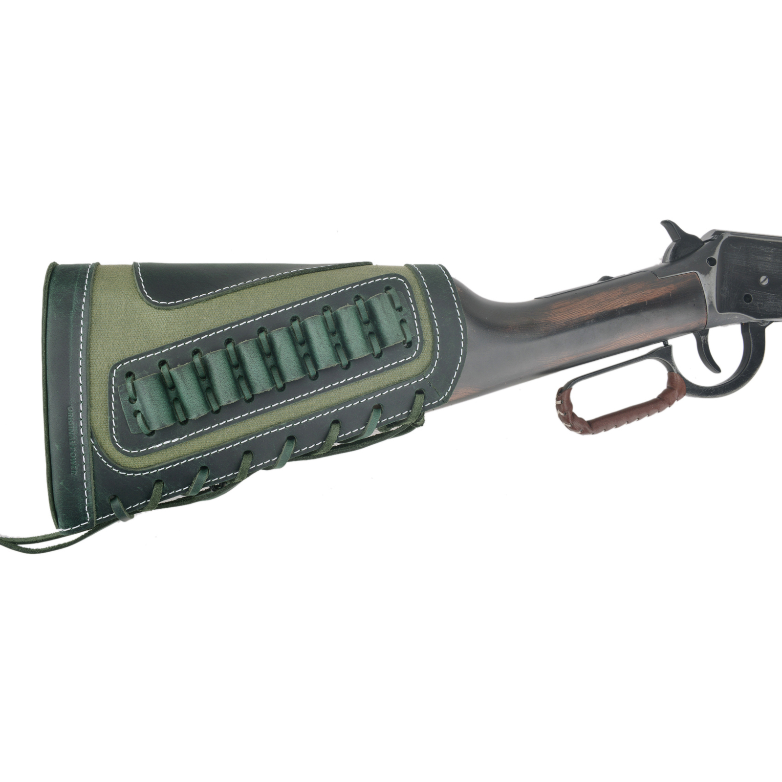 Leather &Canvas Rifle Buttstock Shotgun Stock Cover With Shell Cartridge Holder