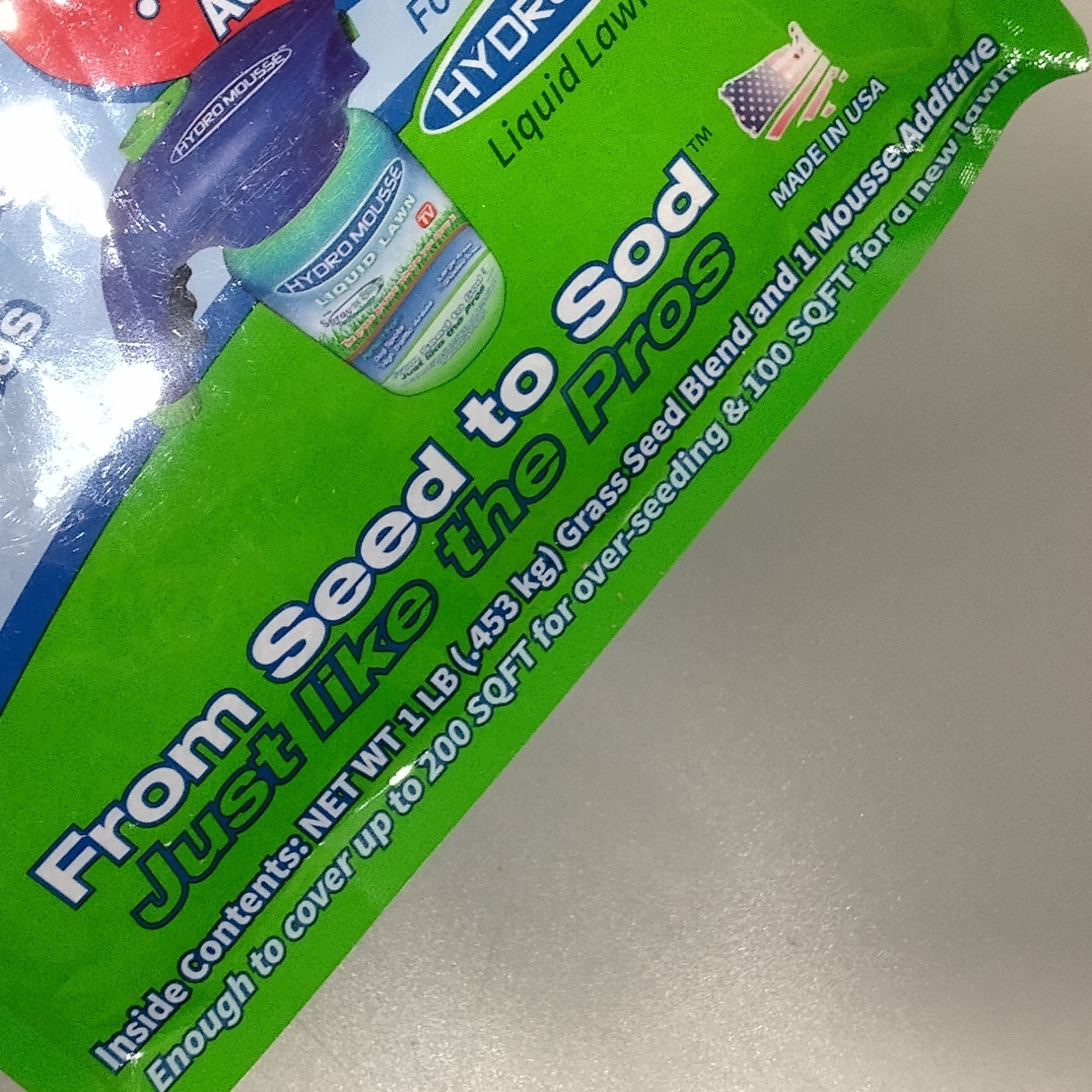 Hydro Mousse - Liquid Lawn Refill Pack 1lb Bag Covers 200 Square Feet Grass Seed