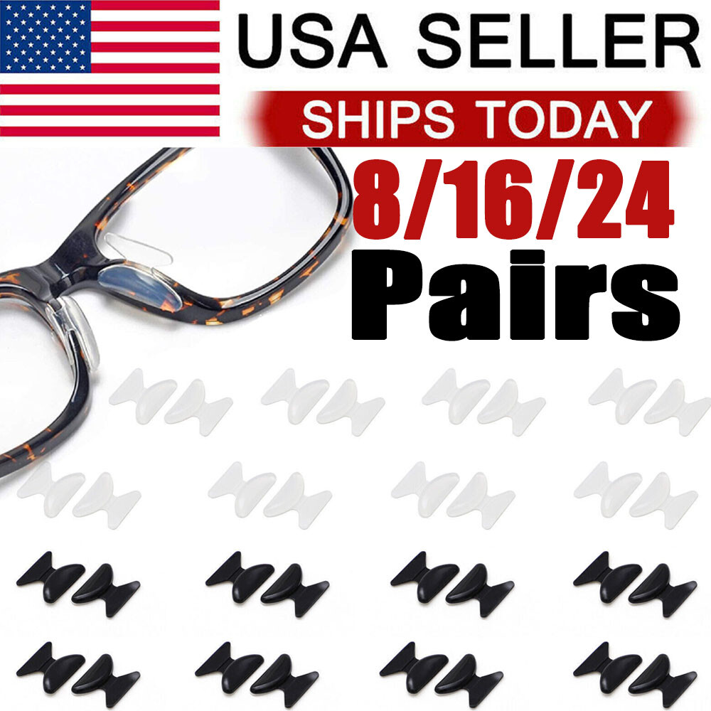 8 Pairs Anti-slip silicone Stick On Nose Pads For Eyeglasses Sunglasses Glasses