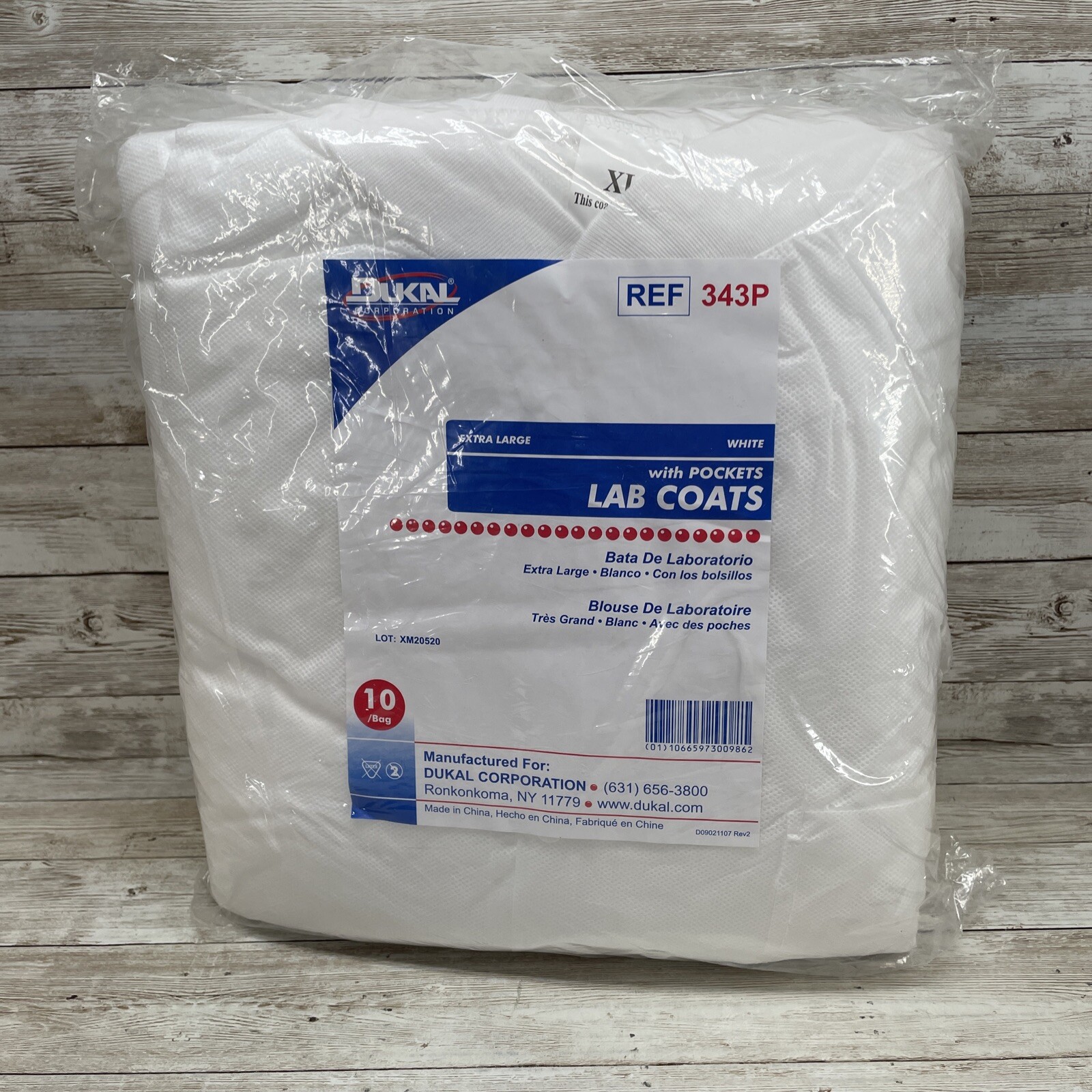 10 Disposable Lab Coats with Pocket White 343P Work Gowns XL Protective Clothing