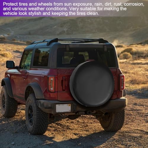 Car Spare Tire Cover, 15Inch Dustproof Waterproof Vehicle Spare 15Inch No Flag