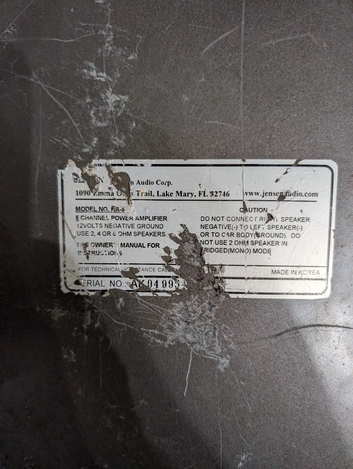 Jensen KA5 Amplifier