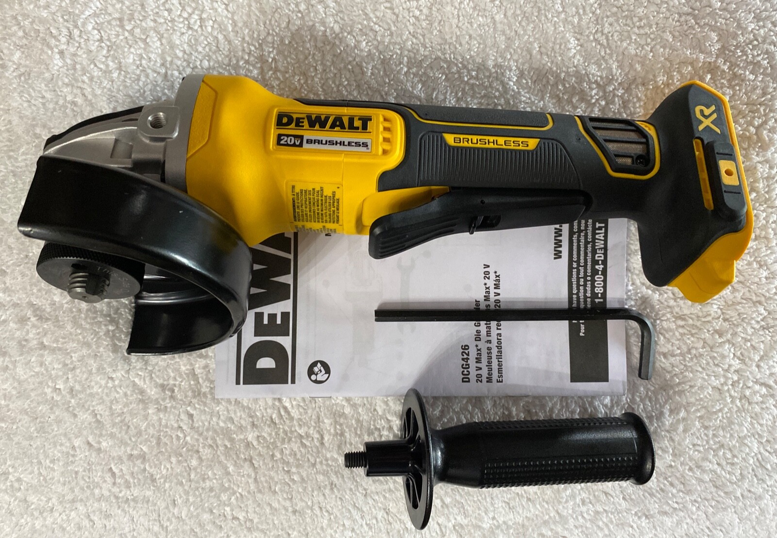 New Dewalt DCG413B 20V Max XR 4-1/2” Brushless Paddle Switch Angle Grinder (BT)