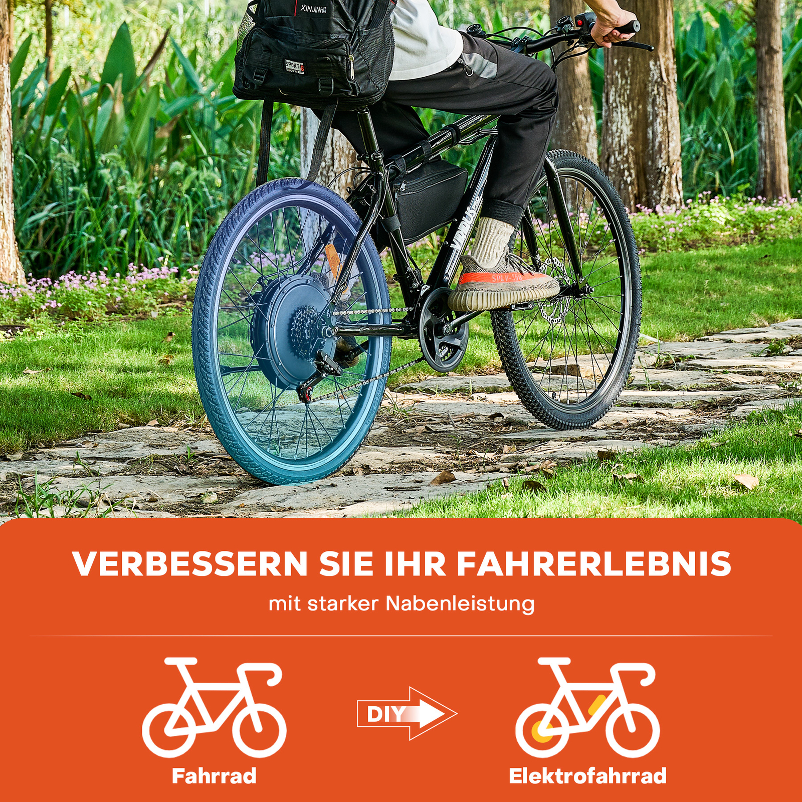 500W/1000W/1500W E-Bike Conversion Kits Electric Bicycle Front/Rear Wheel Motor