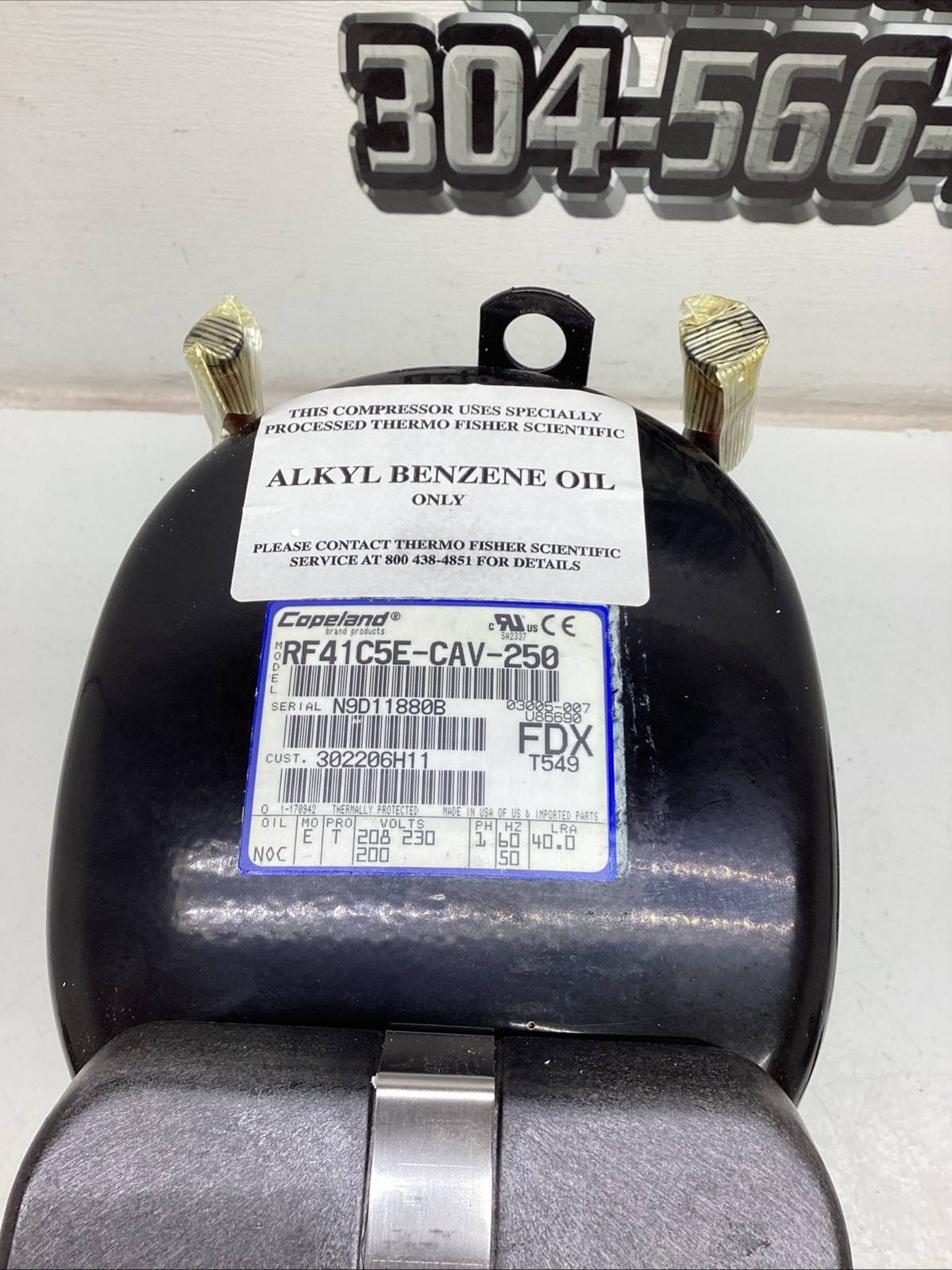 Copeland Compressor RF41C5E-CAV-250 Single Phase Alkyl Benzene Oil Only NIB