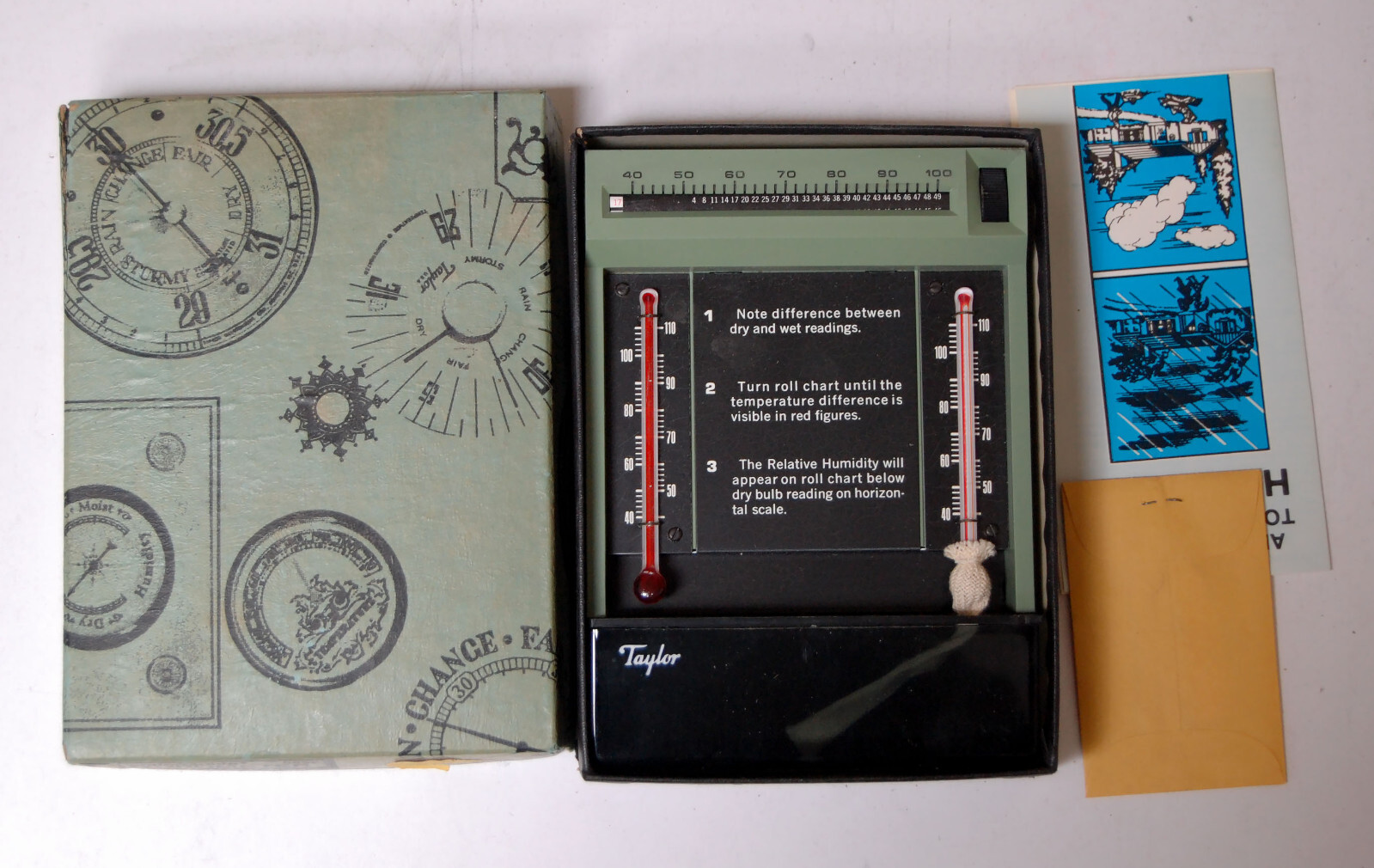 Vintage Taylor Model 5535 Comfortguide Hygrometer LNIB Measure Humidity