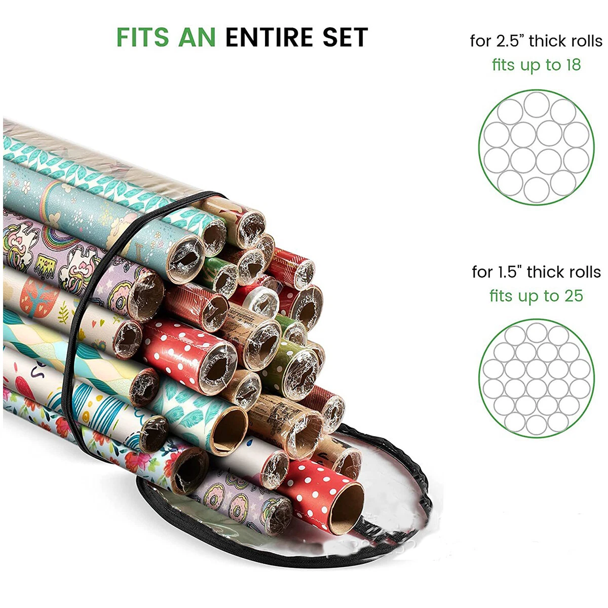 Christmas Wrapping Paper Storage Bag Container Fits 20 Gift Wrap Rolls 41" Long