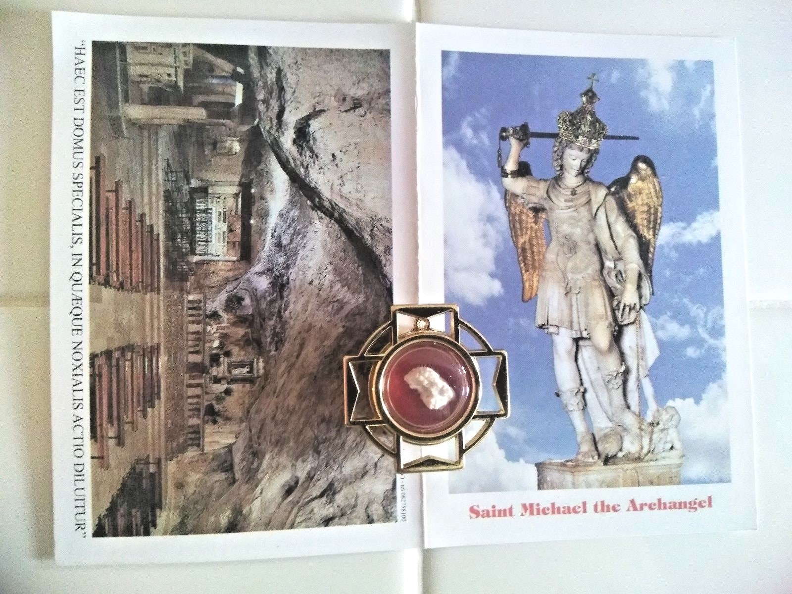 Relic St. Michael Archangel Stone Cave Shrine with Certificate