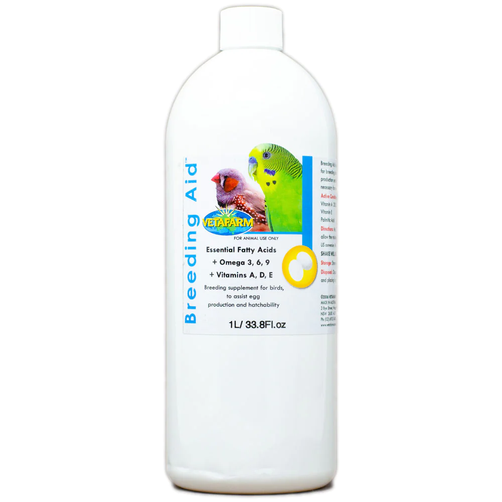 Vetafarm Breeding Aid Bird Supplement - Boosts Egg Production 100mL 250mL 1000mL