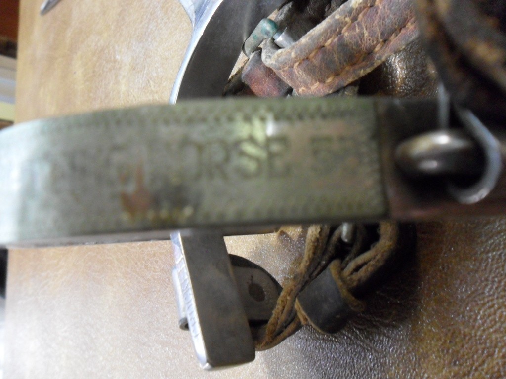 Vintage Crockett Stainless Spurs W/ Leather Straps Cutting Horse 55 Etched