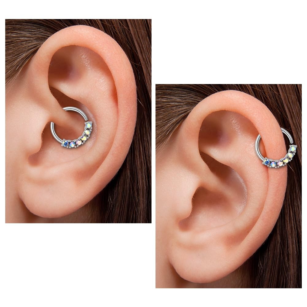 Nose Rings Studs Set Surgical Steel L Shape CZ Silver Aros Nariz Aretes Set