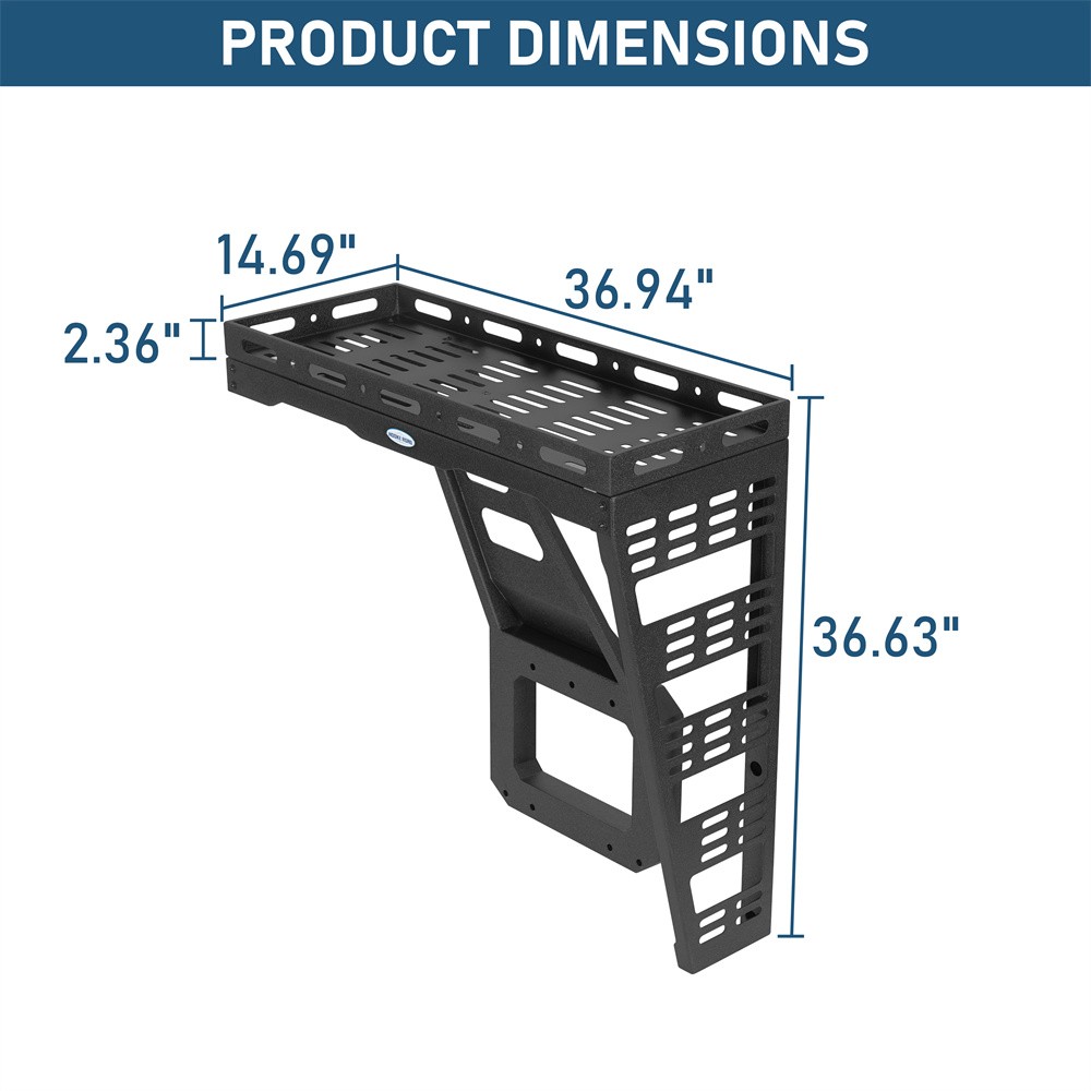 Hooke Road Tailgate Basket Rear Cargo Rack w/ Hinge for Jeep Wrangler TJ 97-06