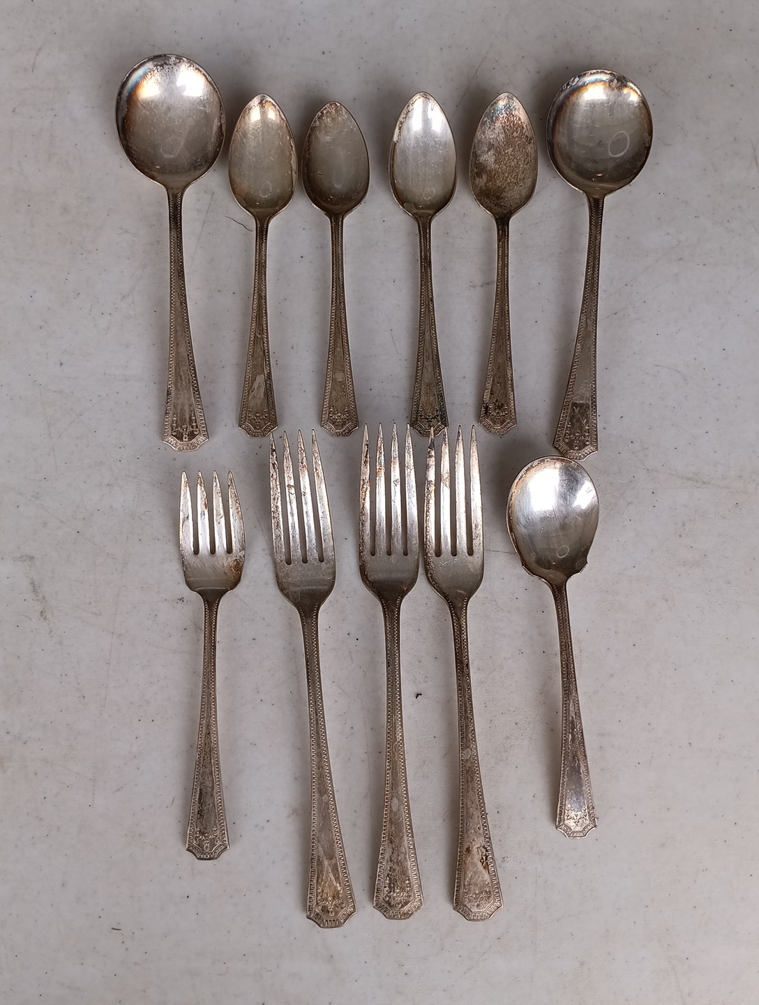 11 Pcs NSC EPNS Vintage Silver Plate Flatware Silverware Forks & Spoons
