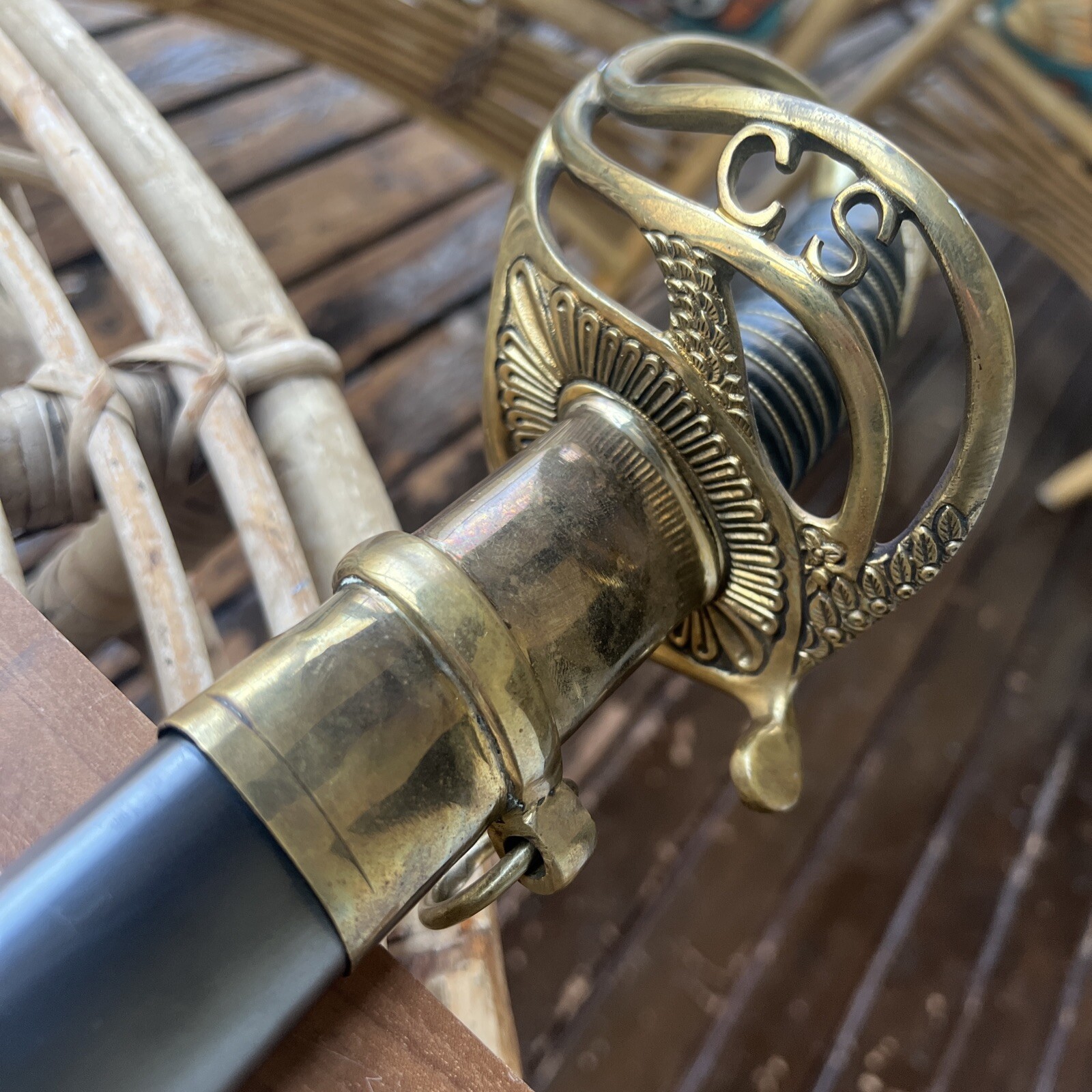 Confederate Sabre Replica Sword India Made Used with Free Shipping