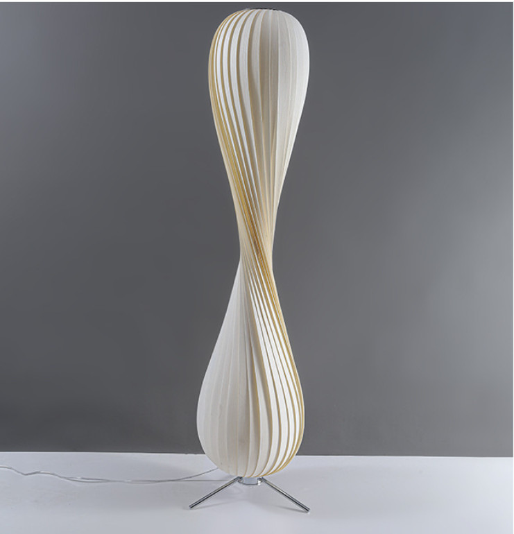 Japanese Wabi Sabi Wood Twist Floor Lamp Antique Art Light Pendant Home Fixture