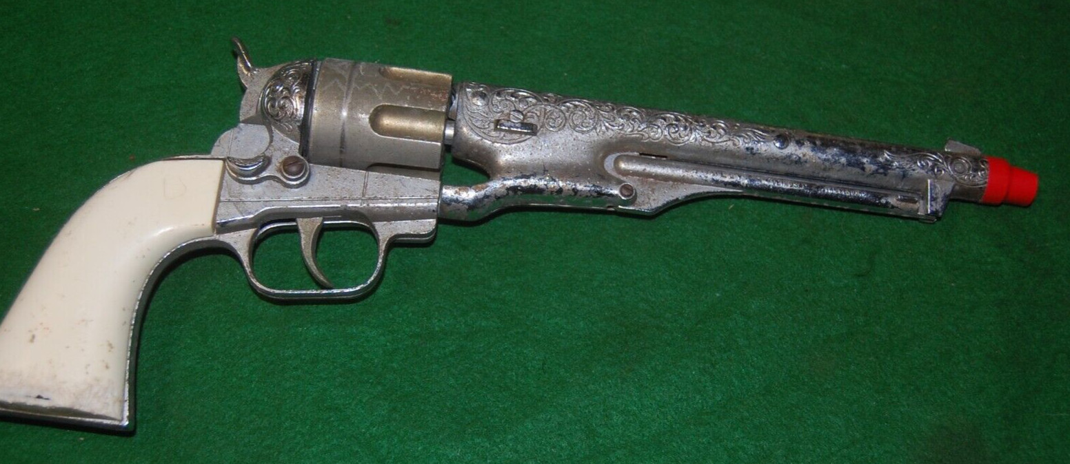 VINTAGE 1950s HUBLEY REPLICA COLT 45 TOY CAP GUN USED L1