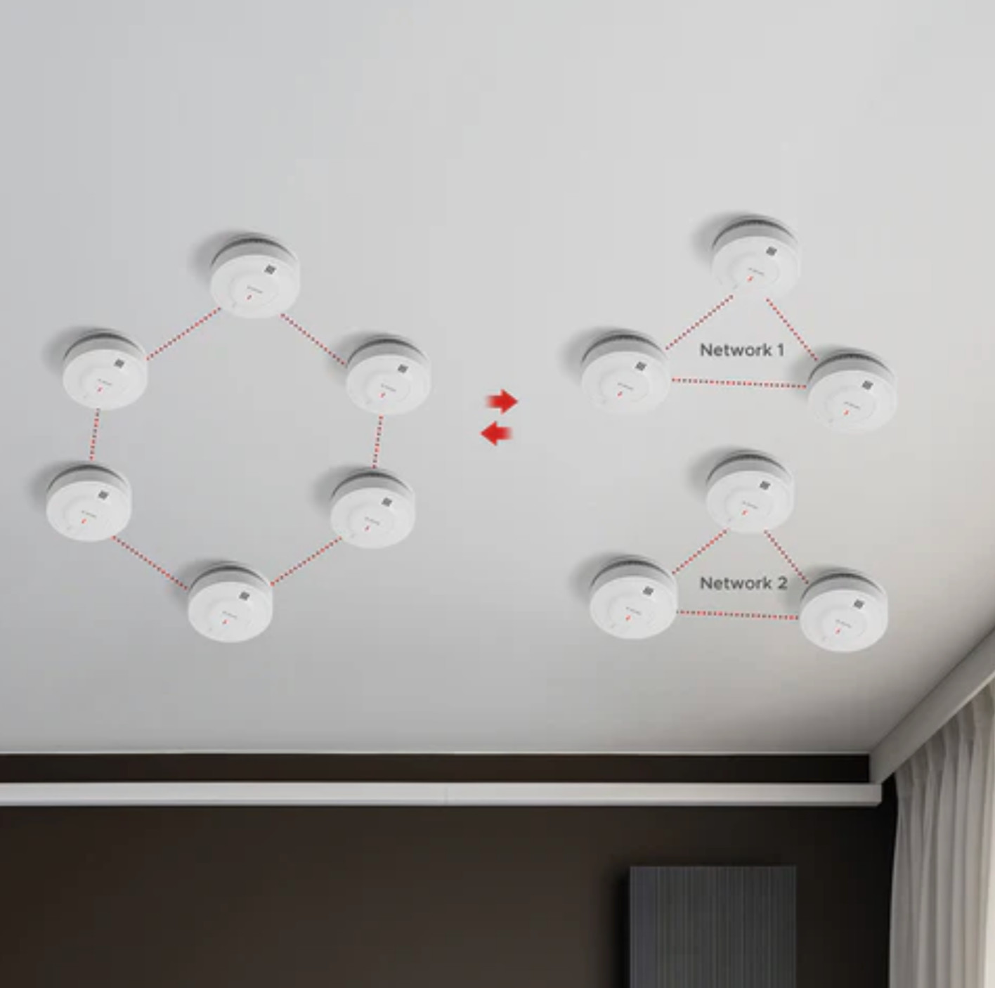 X-Sense Wireless Interconnected Smoke Detector Fire Alarm SD19-W, 6-Pack