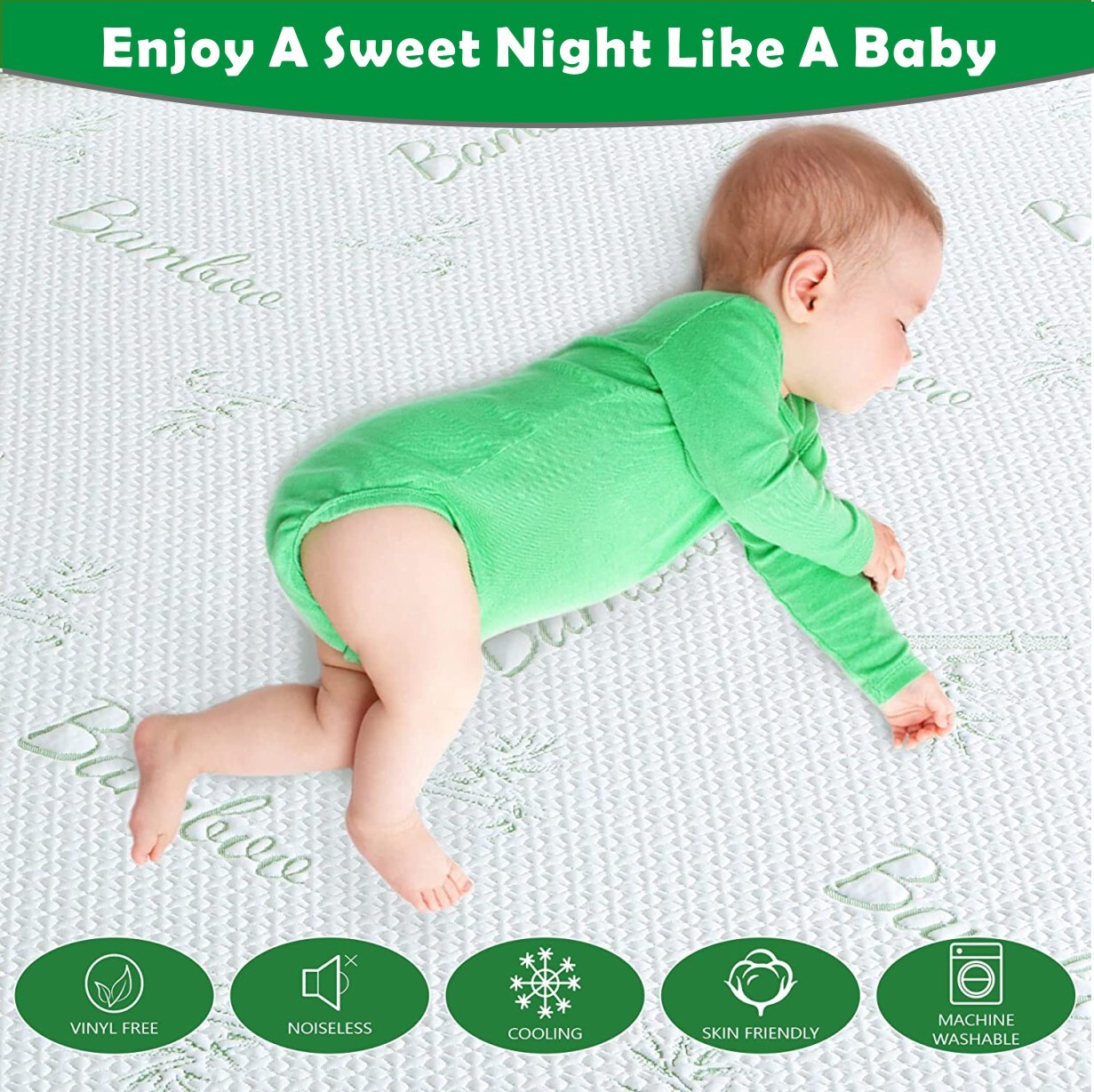 Bamboo Mattress Protector Deep Pocket Waterproof Breathable Mattress Bed Cover