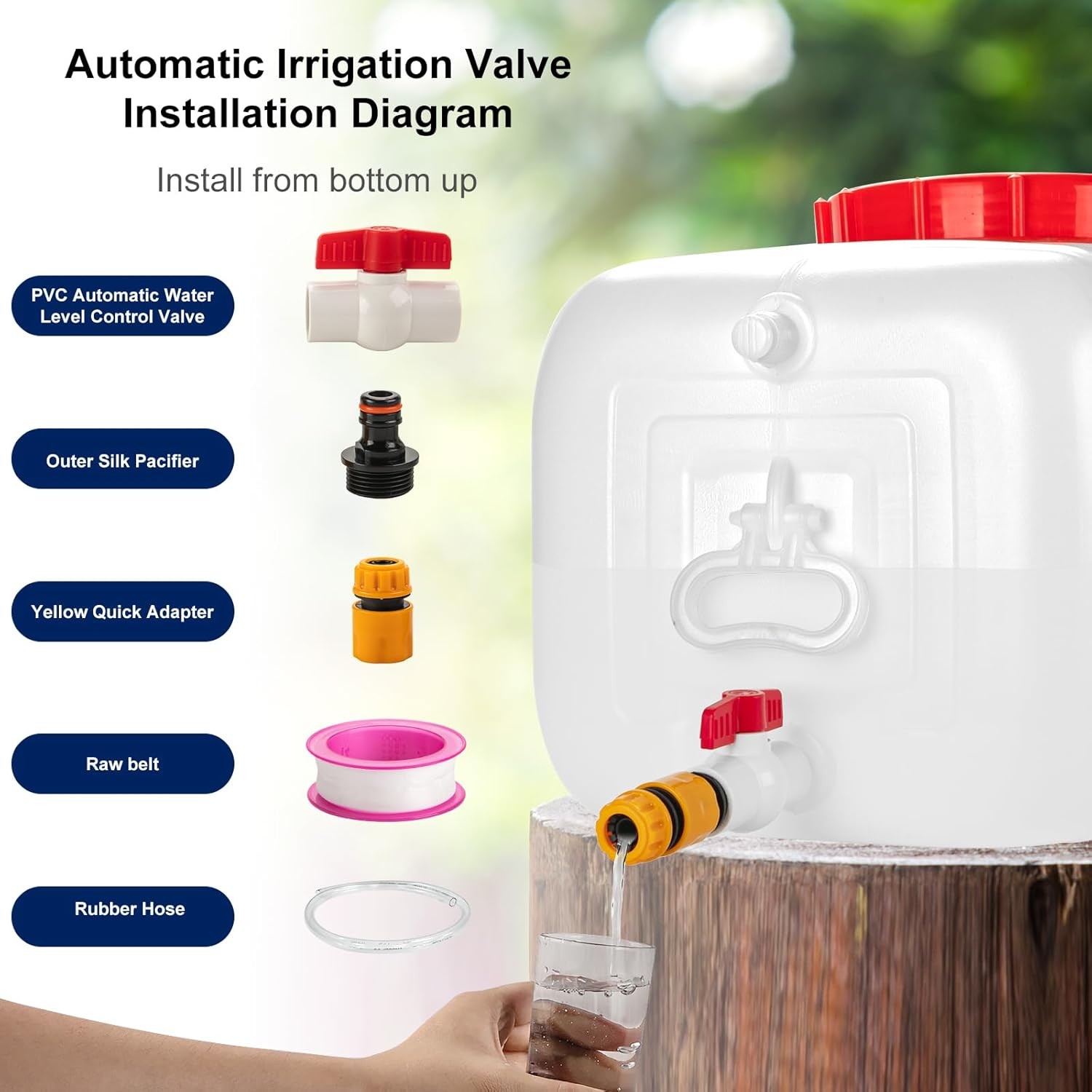 Water Storage Container for Camping, 6.6 Gallon Water Tank with Faucet, Portable