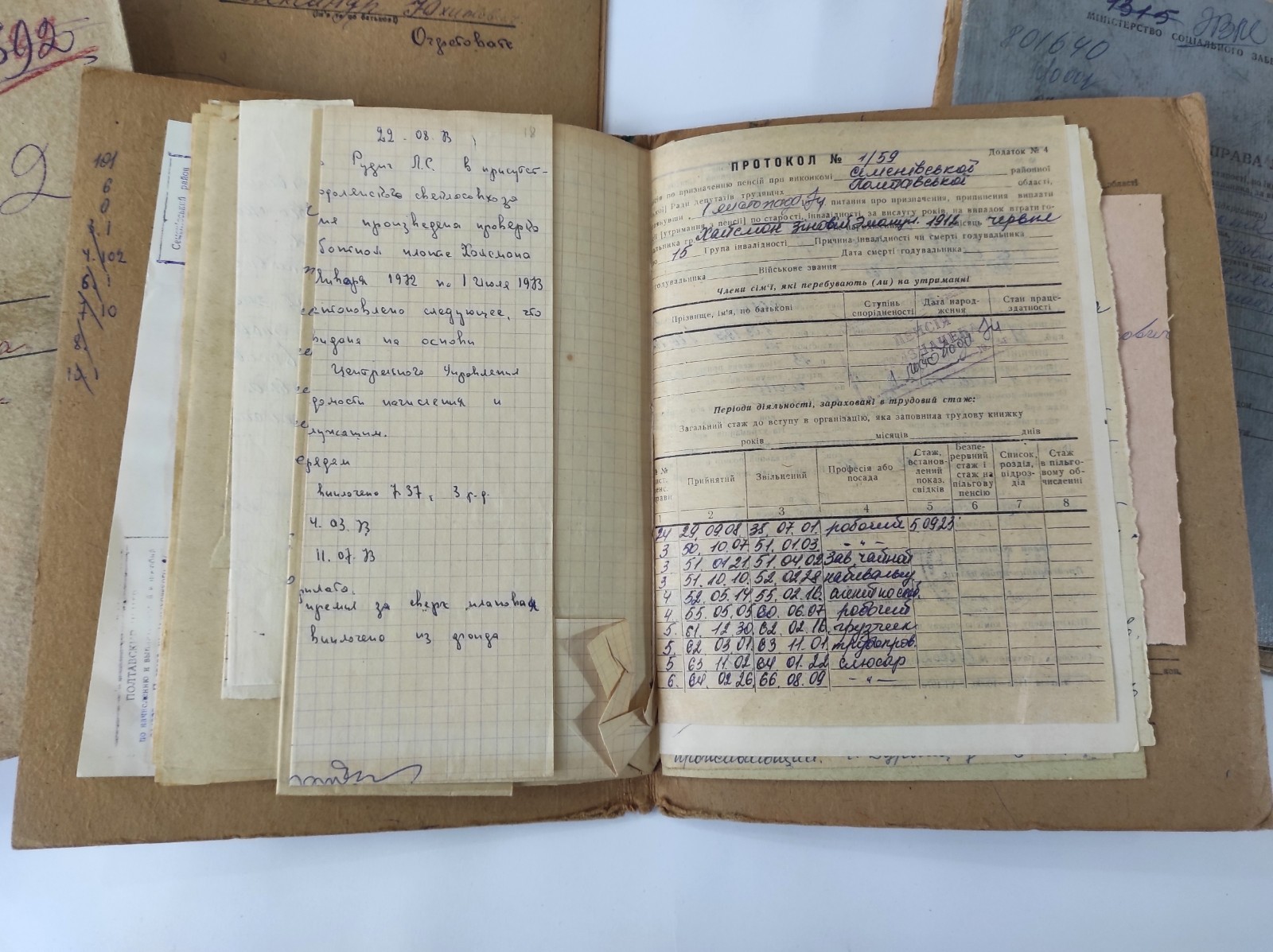 10 folders with Soviet vintage documents 1940s-1980s