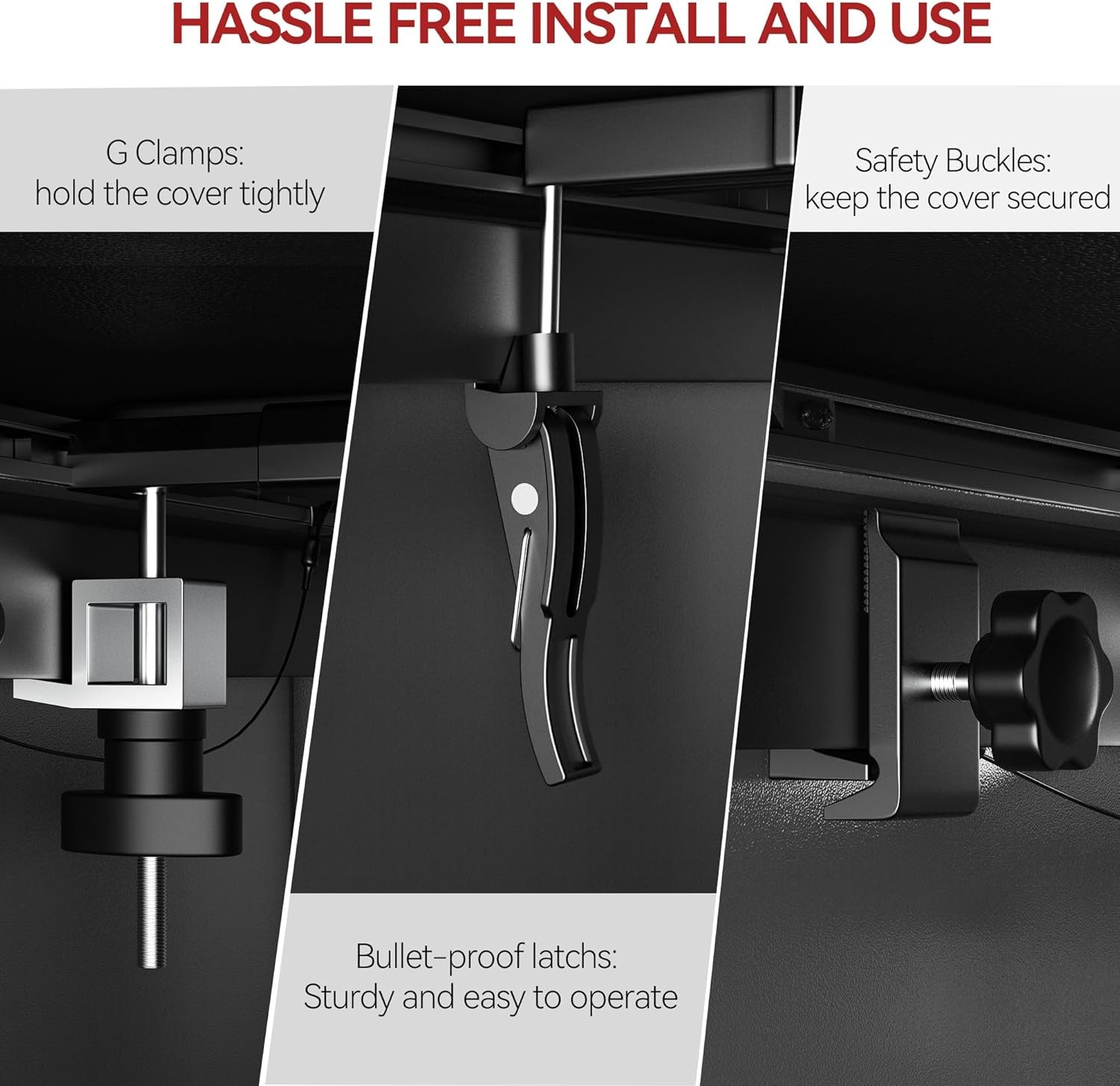 Soft Tri-Fold Tonneau Cover for 2024 2025 Toyota Tacoma 5ft Truck Bed w/ Lamp