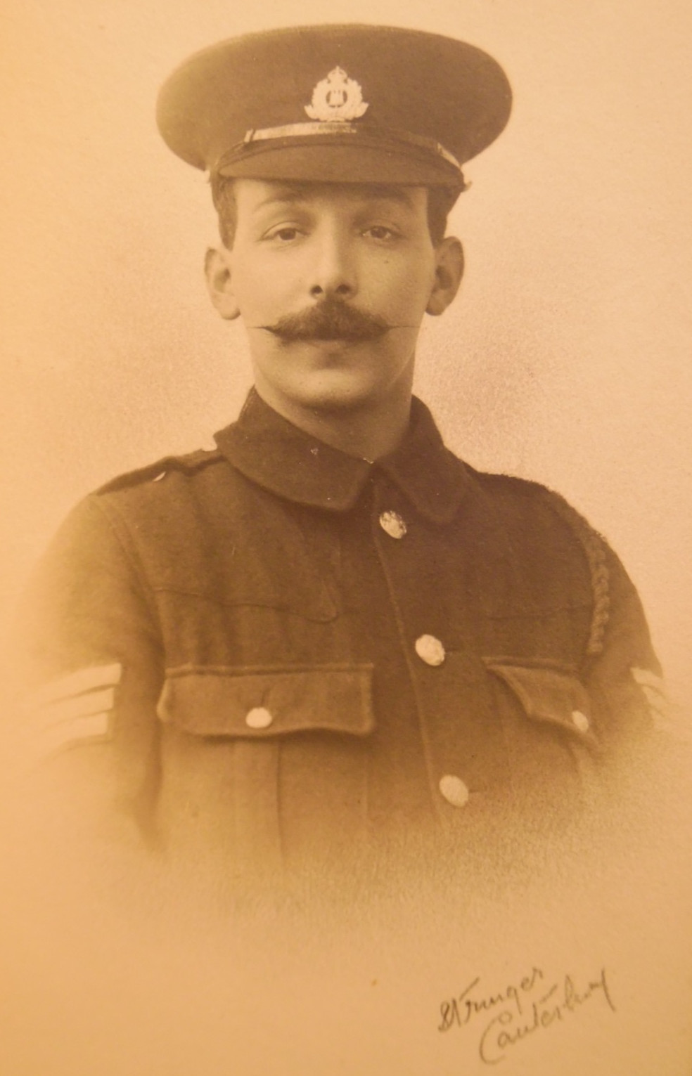 Vintage WWI British Soldier Photograph - Stringer Canterbury Photographer