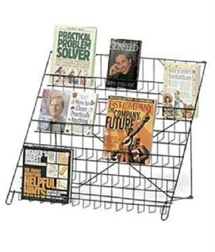 Black Wire Literature Display 6 Tier Countertop Folding Rack Books DVD CD Folds