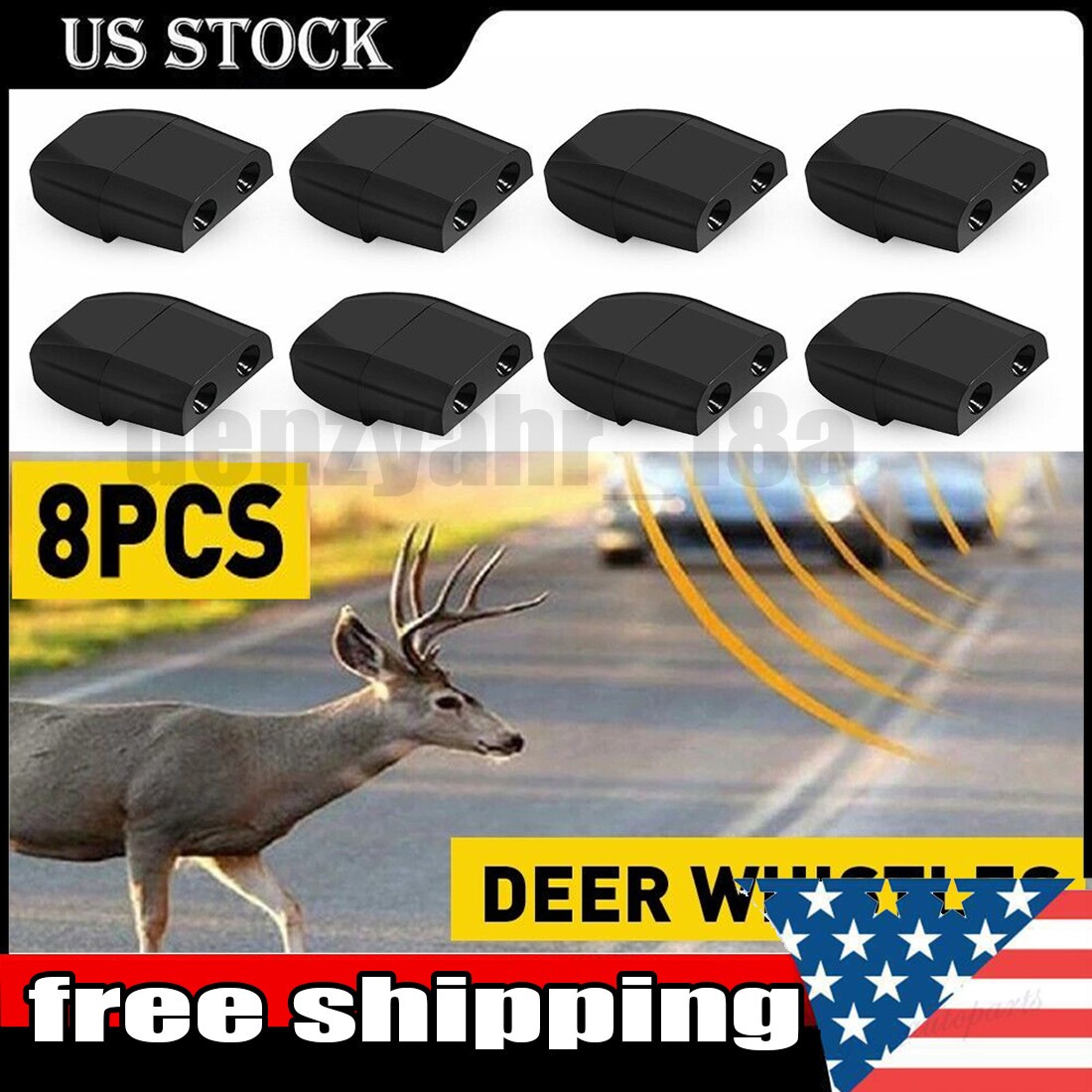 8x Deer Whistles Sonic Wildlife Warning Device Animal Alert Car Safety Accessory