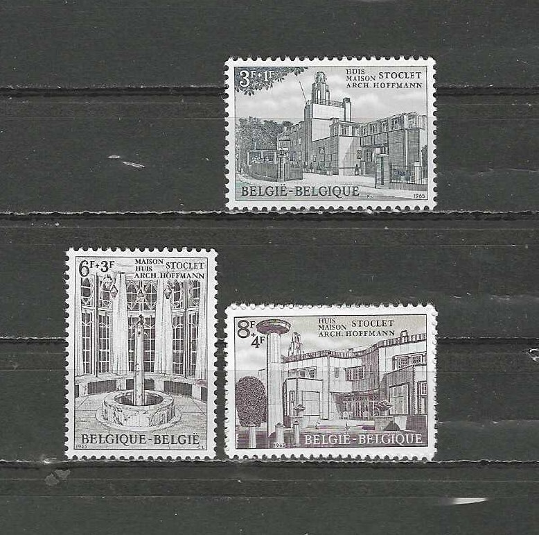 BELGIUM , 1965 , ARCHITECT JOSEF HOFFMANN ,  SET OF 3 STAMPS , PERF , MNH