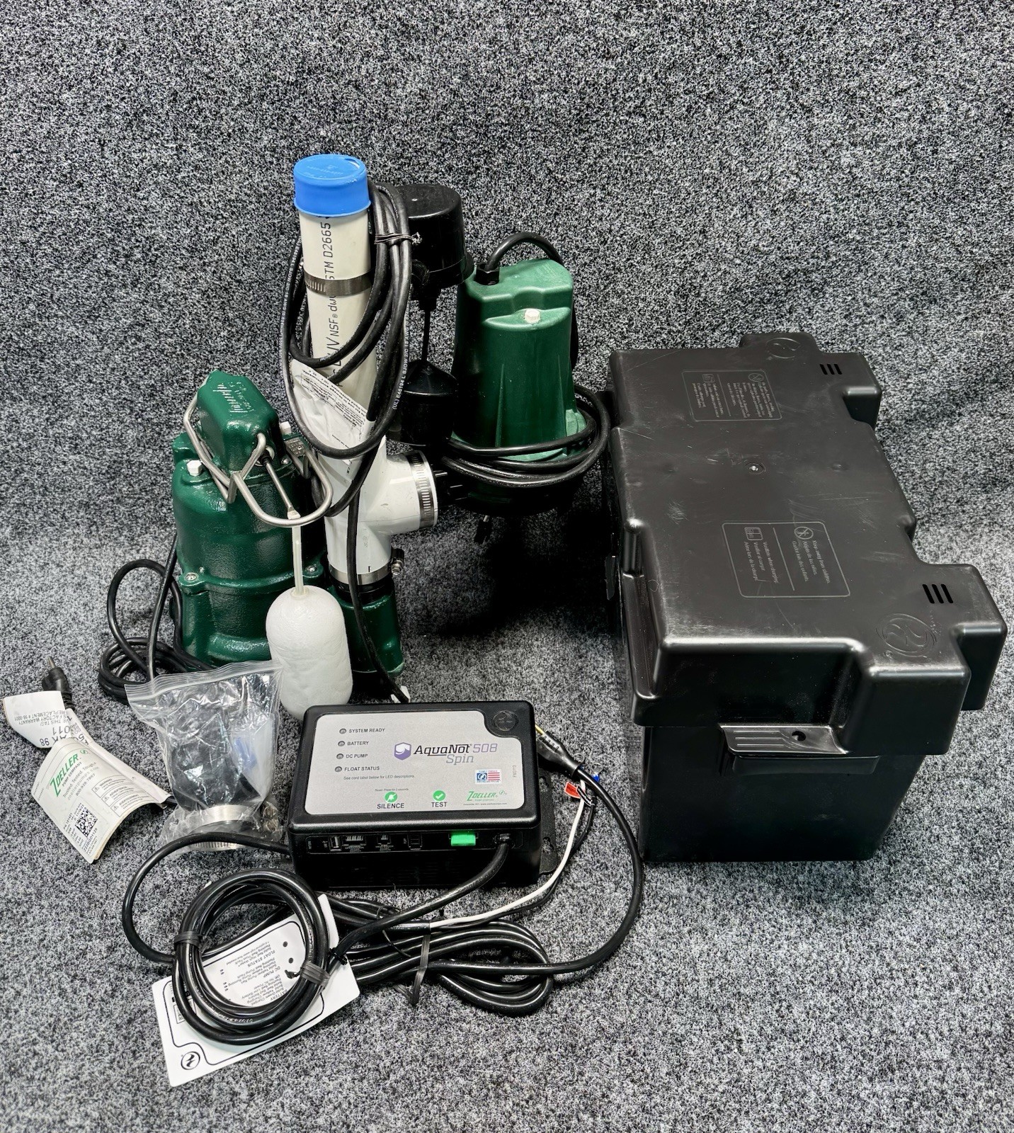 Zoeller 508-0007 Submersible Battery Back-Up Sump Pump System 115V / 12V DC