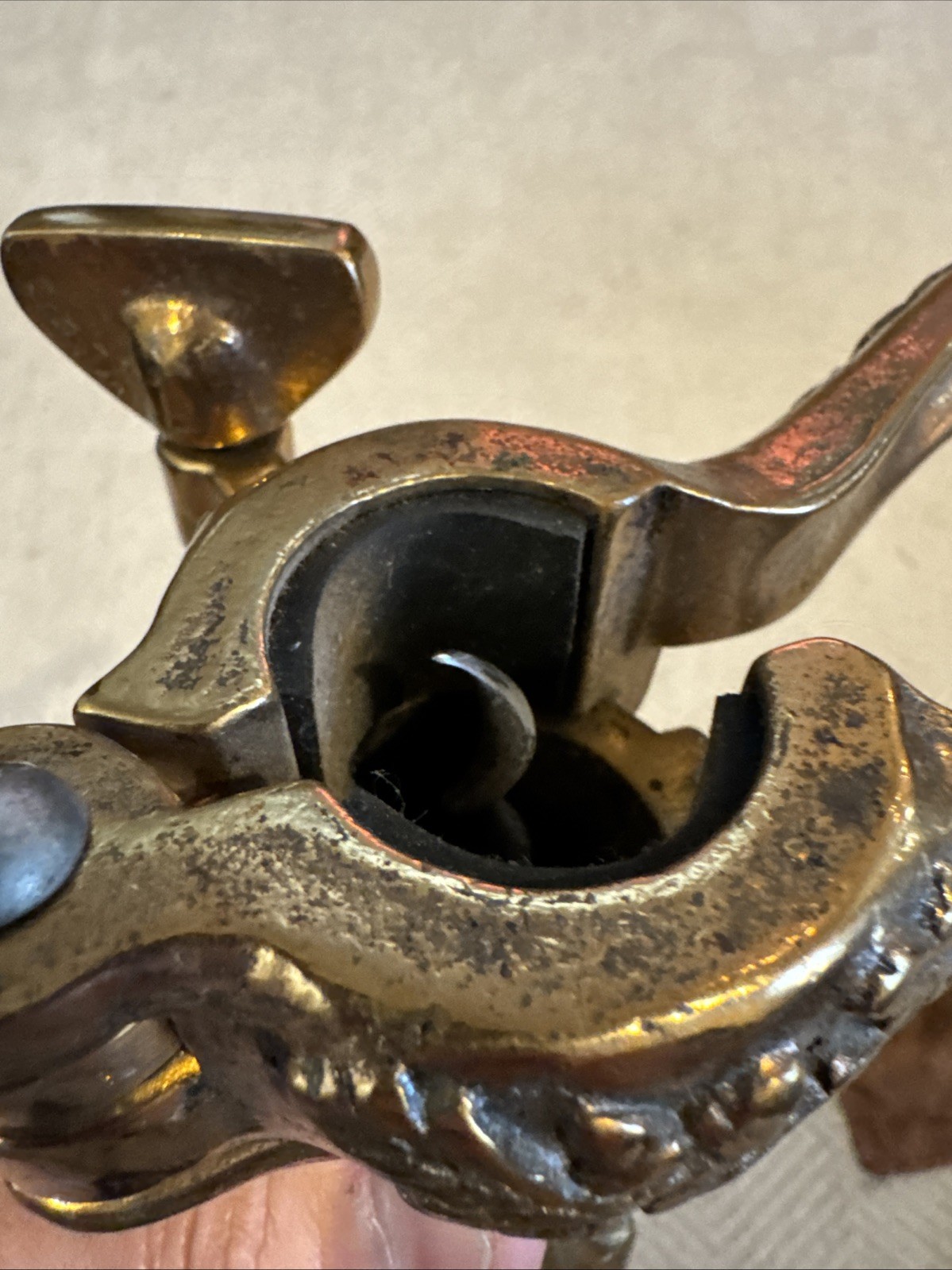 Antique French Bronze Vintner Wine Bottle Cork Corkscrew Cherubs EXCELLENT COND