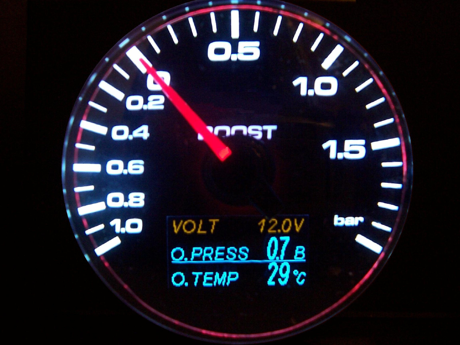 RSR Charge Pressure Display 4 i 1 BLACK Oil Pressure Oil Temperature Boost Gauge 60 Instrument