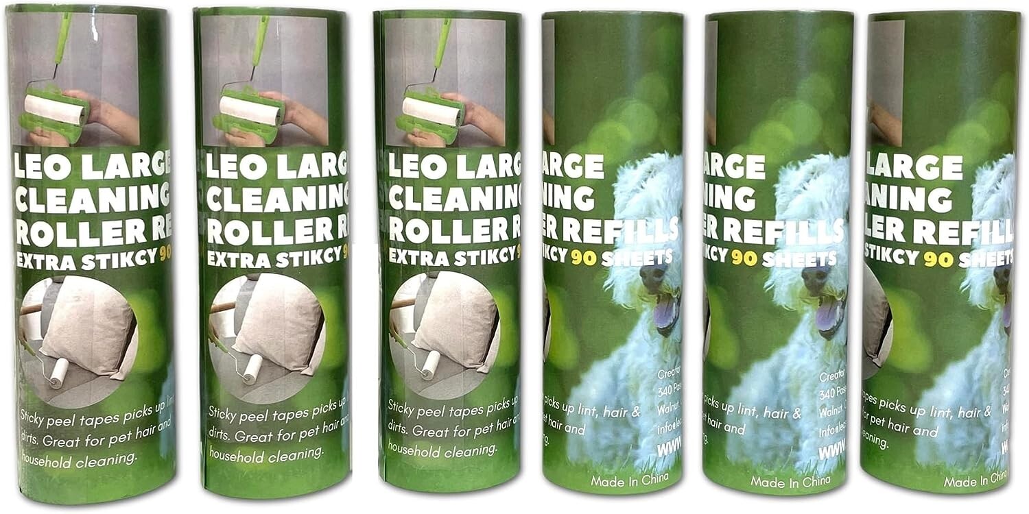 Leo 6.3-Inch-Wide Large Lint Roller Extra Sticky Large Surface Lint Roller
