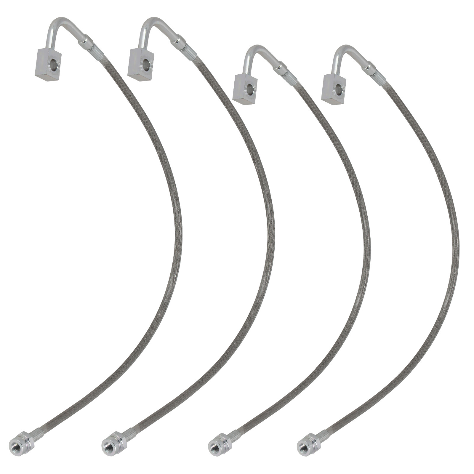 Front & Rear Braided Brake Lines For Jeep Wrangler JK 2007-2018 Stainless Steel