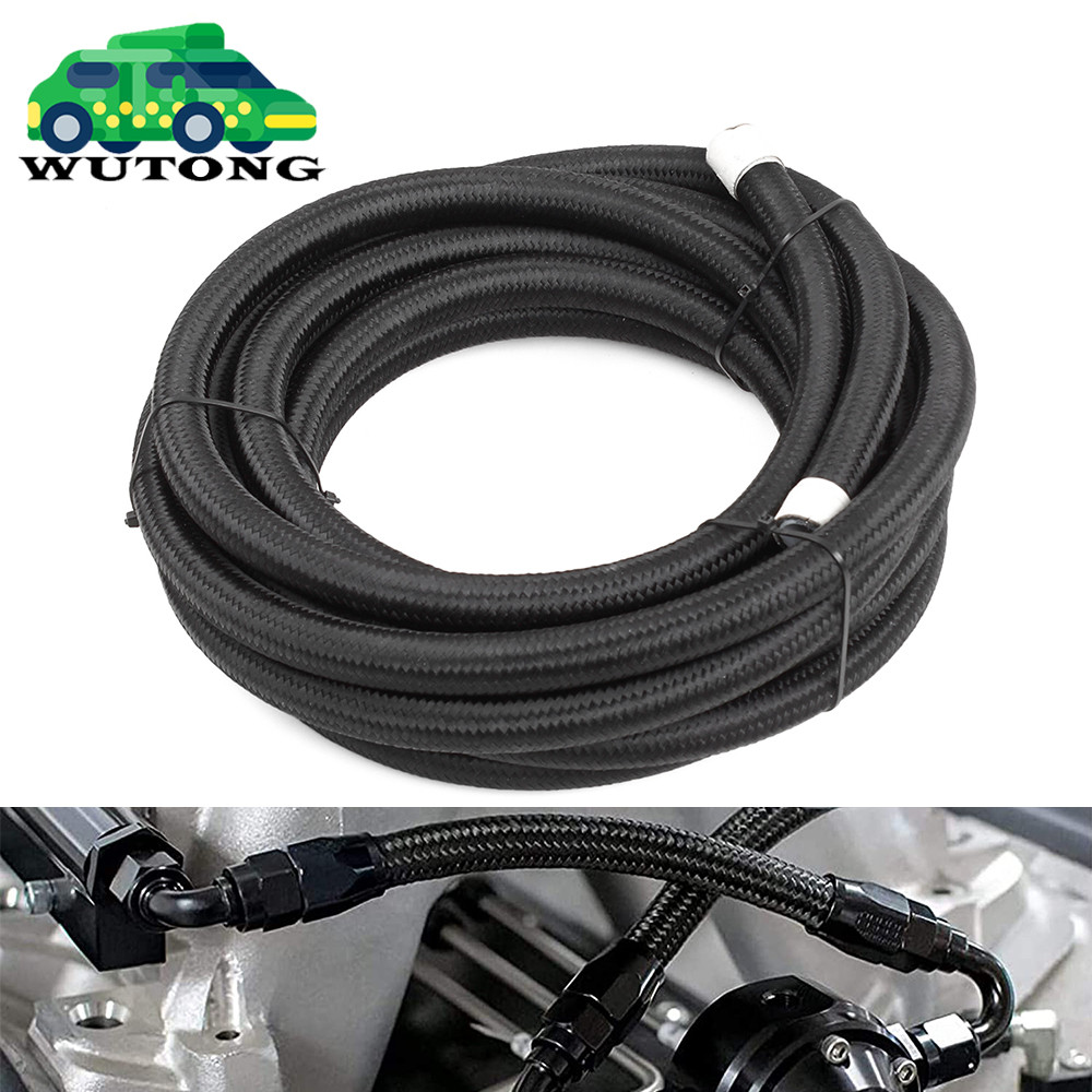 AN6 AN8 AN10 AN12 PTFE E85 Fuel Line Hose Nylon Braided 3.28FT 10FT 20FT 30FT