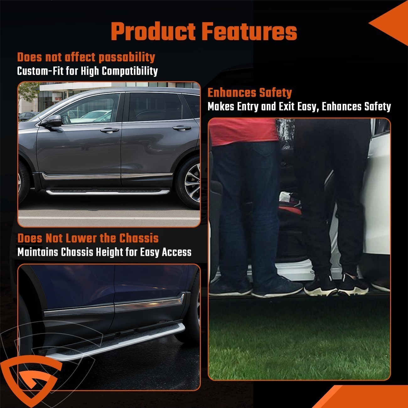 2PCS Running Boards Fit for Honda CRV CR-V 2017-2022 Side Steps Nerf Bar