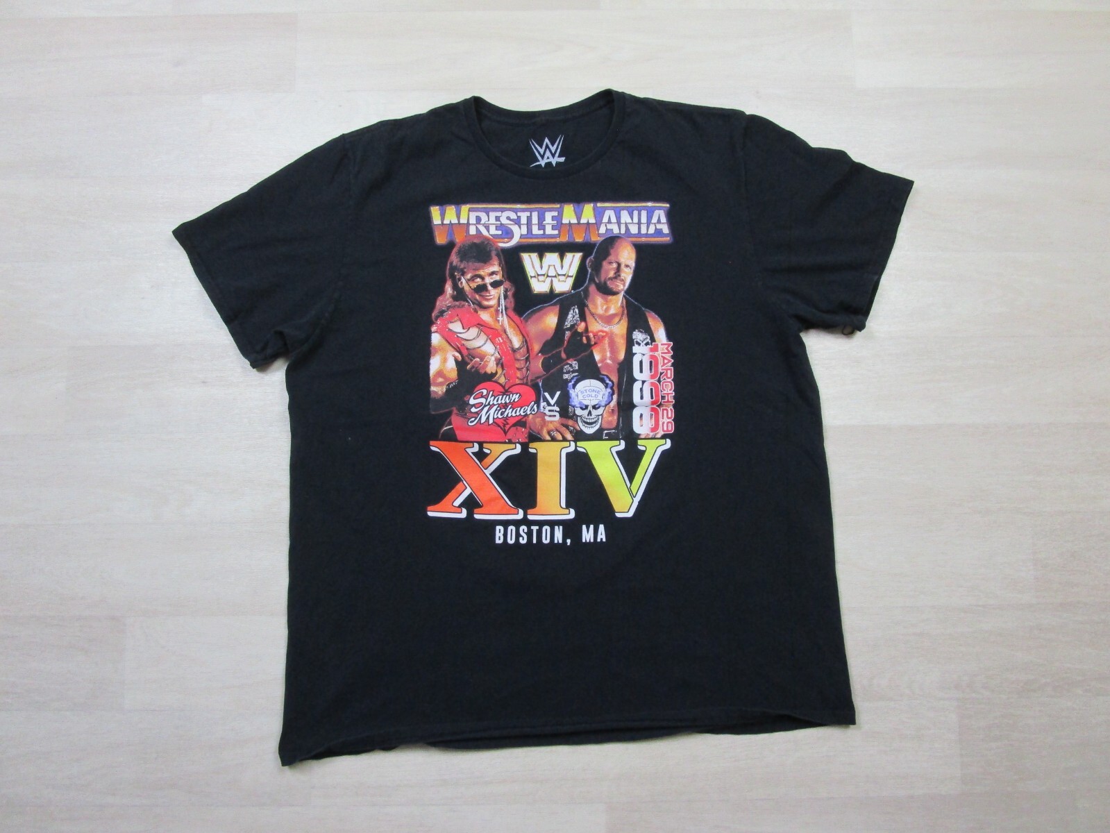 WWE Wrestlemania XIV T Shirt Men's (2XL) Black Stone Cold vs Shawn Michaels 1998