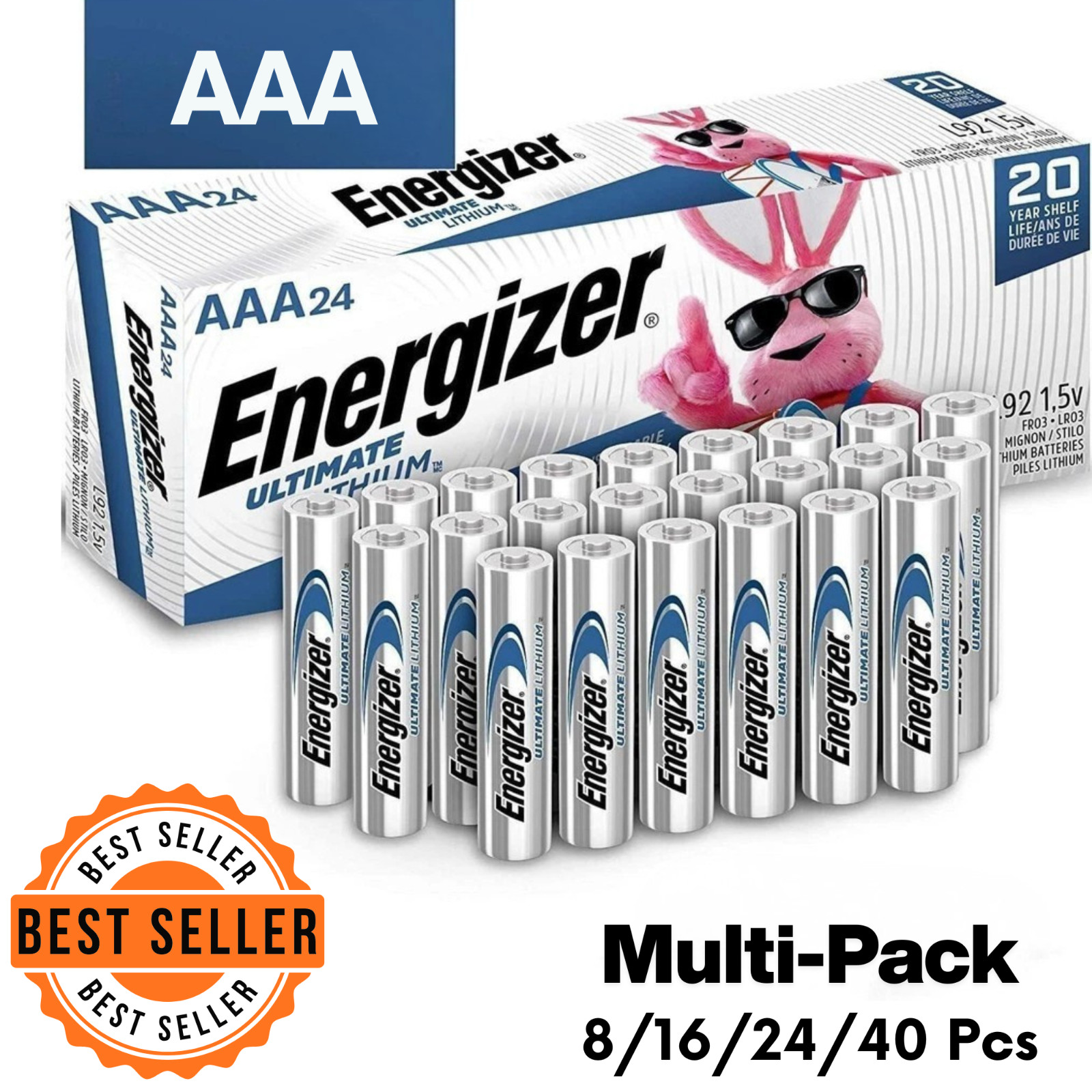 Energizer Ultimate Lithium AAA Batteries Pack | Bulk OEM | Exp 2050 | 24hr Ship!