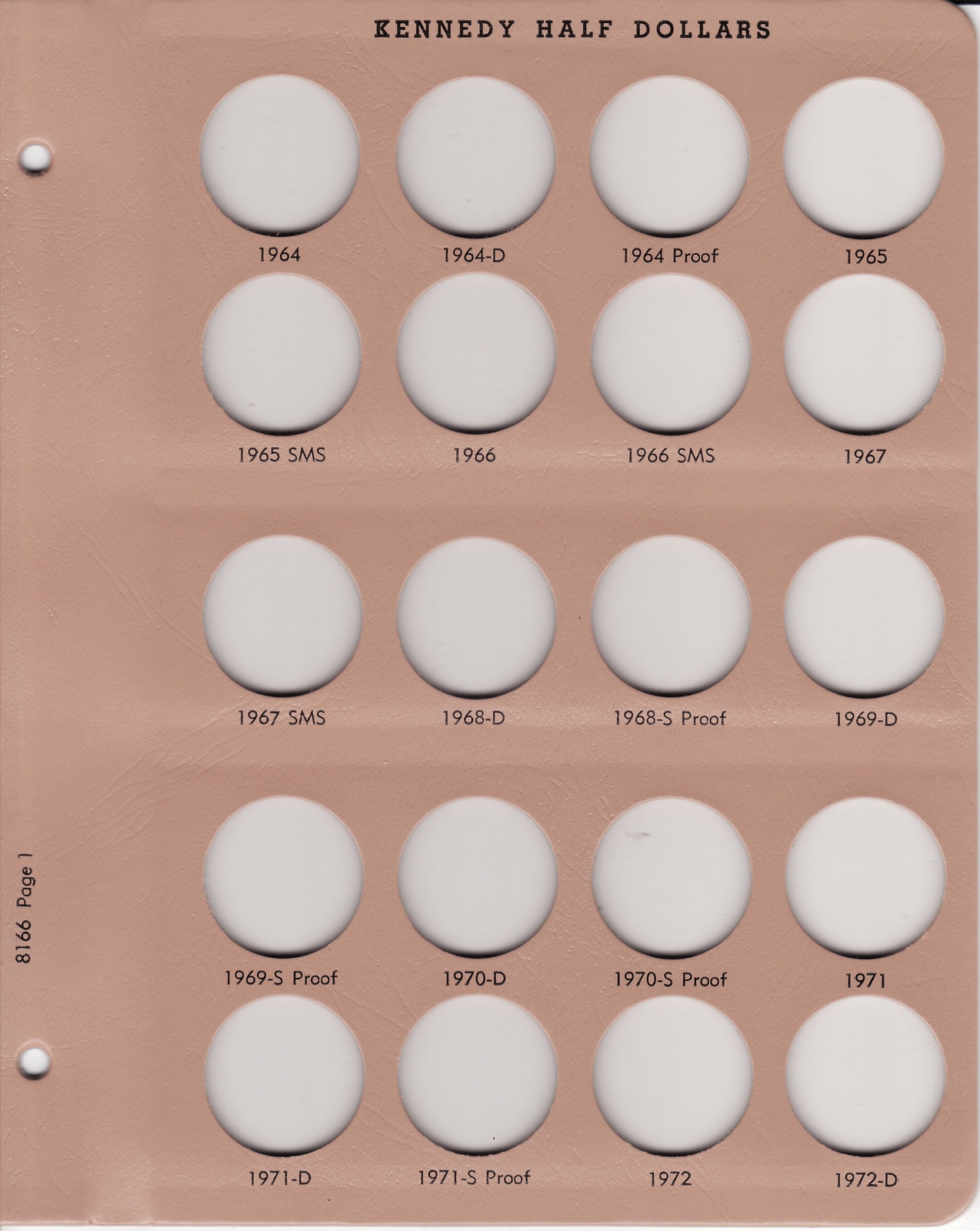 Dansco Album For US Kennedy Half Dollar Coin + Proofs 1964-2011 Model 8166 New