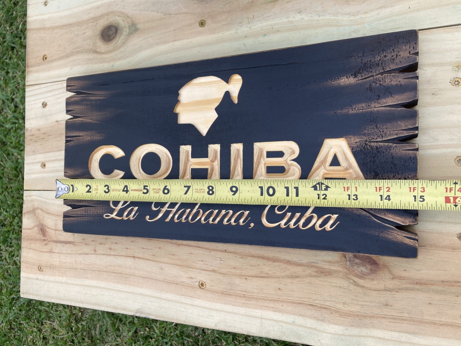 Cohiba Cigar Lounge Whiskey Bar Bourbon Wood Sign Carved Tavern Antique Look