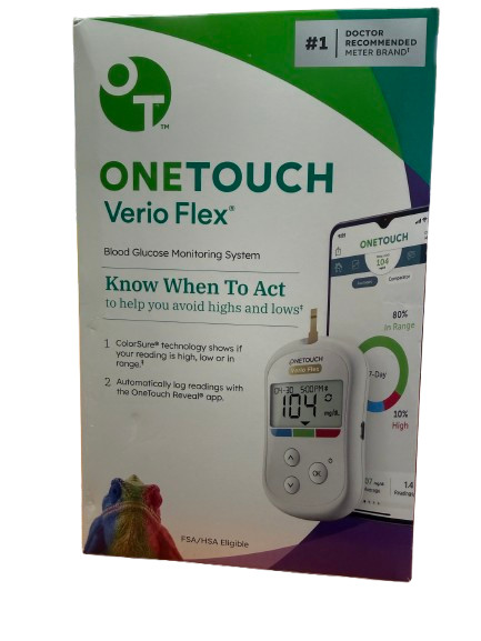 **OneTouch Verio Flex Meter Blood Glucose Monitoring System Exp 1/30 Free Ship
