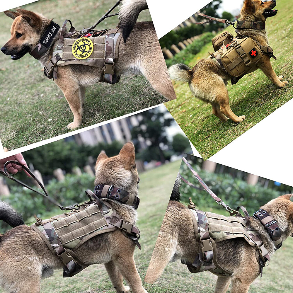 Tactical Dog Harness with Handle Large Military Working Dog Vest for Training