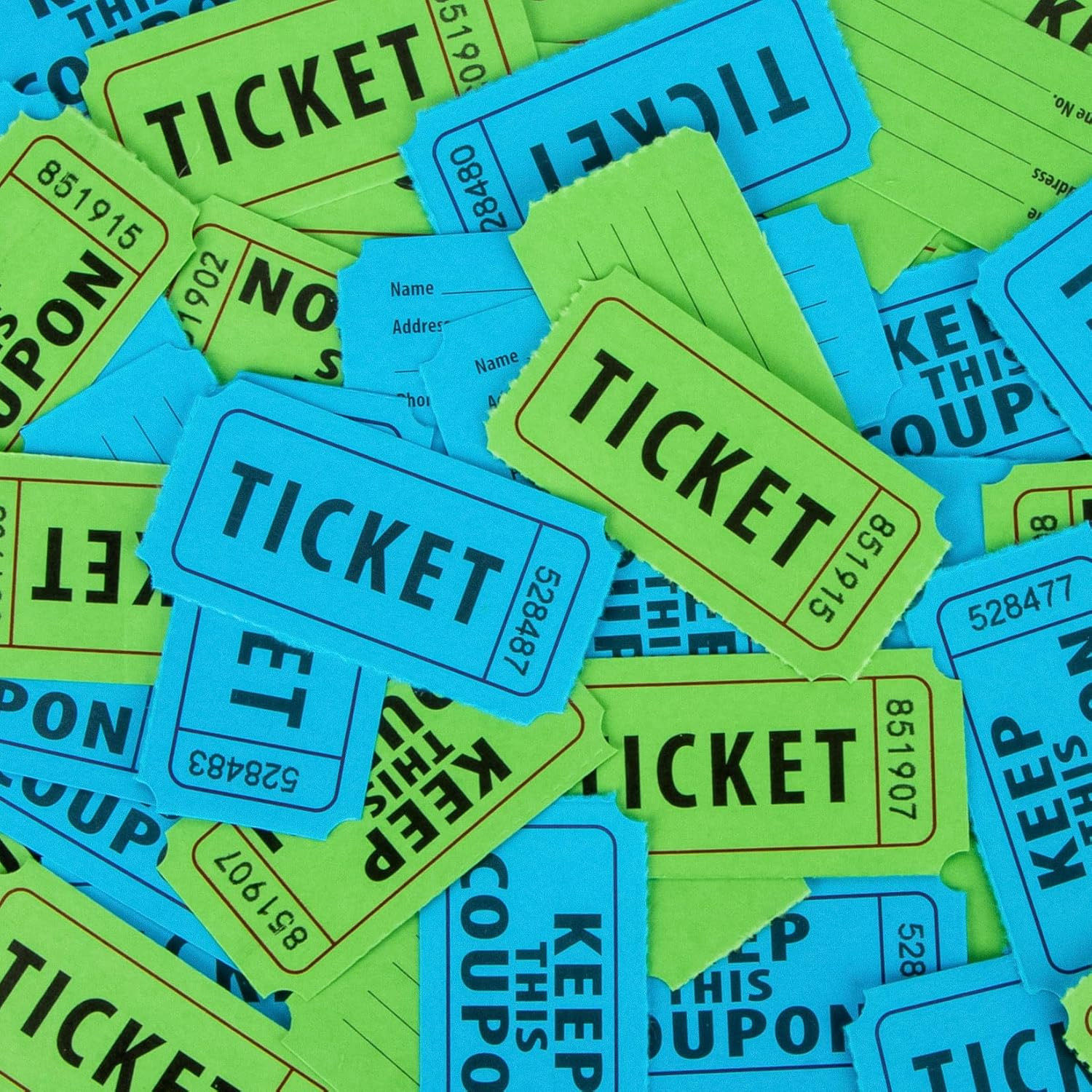 800PCS Raffle Tickets Roll - 50/50 Double Raffle Tickets, Perforated Line Consec